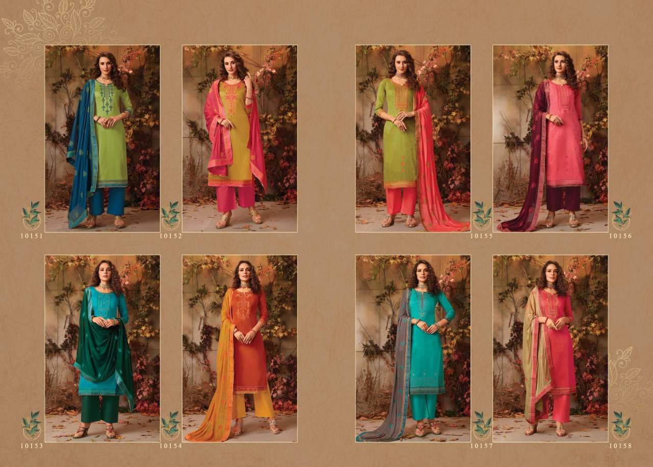 DELIGHT BY RAMAIYA 10151 TO 1058 SERIES BEAUTIFUL COLORFUL STYLISH PRETTY PARTY WEAR CASUAL WEAR OCCASIONAL WEAR JAM SILK WITH EMBROIDERY DRESSES AT WHOLESALE PRICE