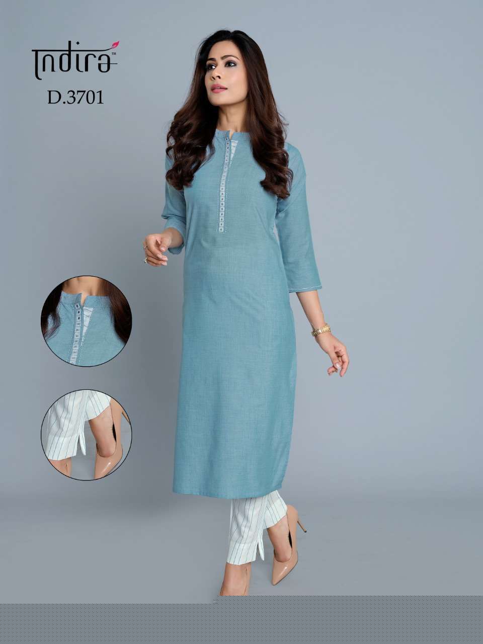 SAUMYA BY INDIRA 3701 TO 3706 SERIES BEAUTIFUL COLORFUL STYLISH FANCY CASUAL WEAR & ETHNIC WEAR & READY TO WEAR SOFT COTTON WITH EMBROIDERY KURTIS AT WHOLESALE PRICE