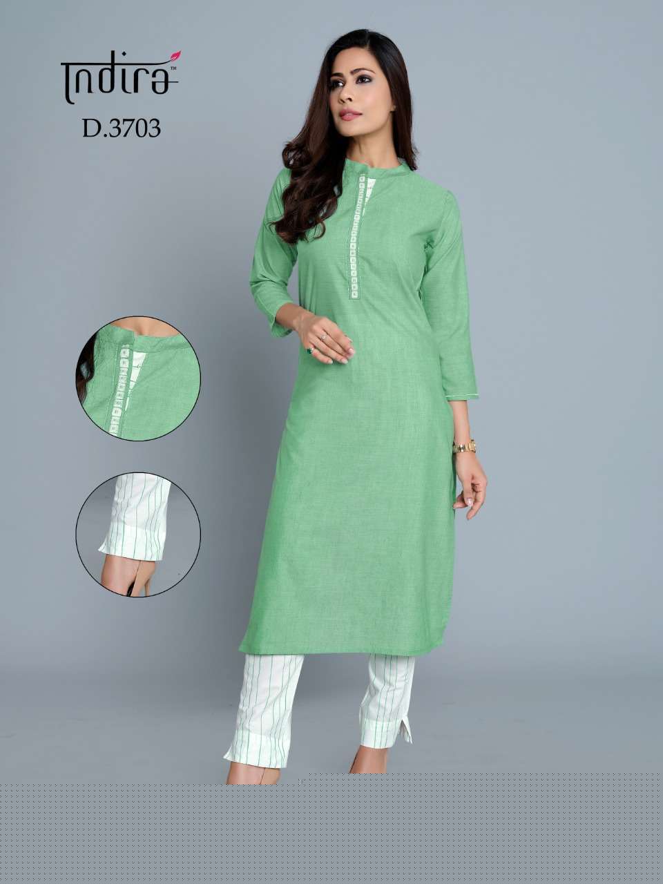 SAUMYA BY INDIRA 3701 TO 3706 SERIES BEAUTIFUL COLORFUL STYLISH FANCY CASUAL WEAR & ETHNIC WEAR & READY TO WEAR SOFT COTTON WITH EMBROIDERY KURTIS AT WHOLESALE PRICE