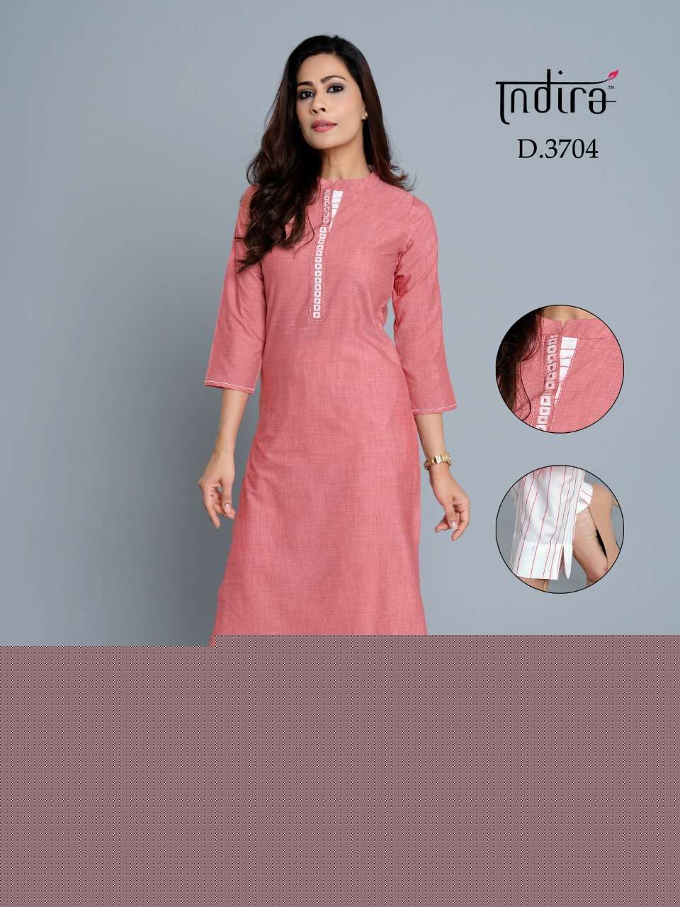 SAUMYA BY INDIRA 3701 TO 3706 SERIES BEAUTIFUL COLORFUL STYLISH FANCY CASUAL WEAR & ETHNIC WEAR & READY TO WEAR SOFT COTTON WITH EMBROIDERY KURTIS AT WHOLESALE PRICE