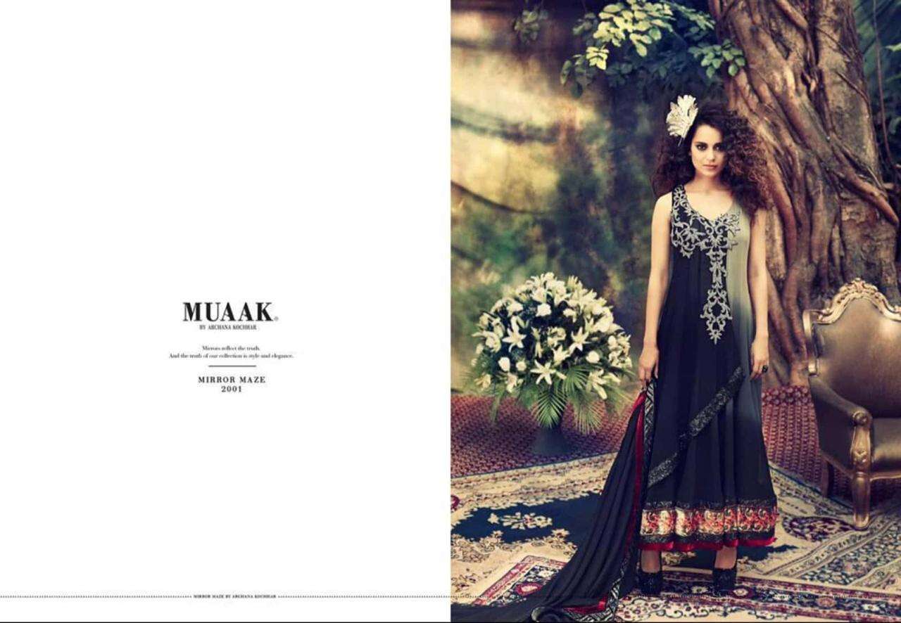MUAAK BY JINAAM DRESSES 2000 TO 2008 SERIES BEAUTIFUL COLORFUL STYLISH PRETTY PARTY WEAR CASUAL WEAR OCCASIONAL WEAR GEORGETTE NET WITH EMBROIDERY DRESSES AT WHOLESALE PRICE
