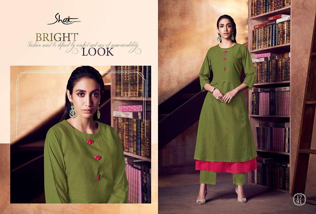 IMPRESSIVE NX BY SHAI 1791 TO 1795 SERIES BEAUTIFUL STYLISH COLORFUL FANCY PARTY WEAR & ETHNIC WEAR & READY TO WEAR PURE COTTON TOP DYED EMBROIDERY KURTIS AT WHOLESALE PRICE