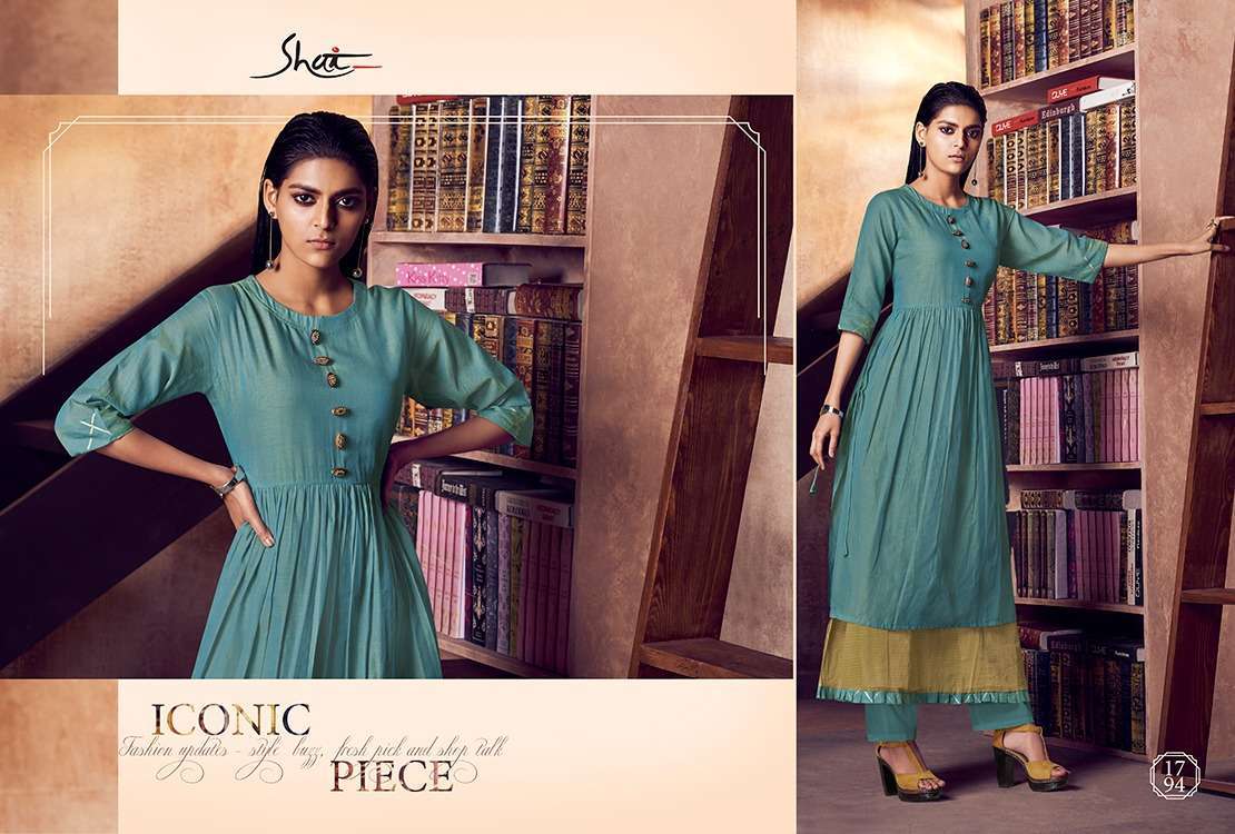 IMPRESSIVE NX BY SHAI 1791 TO 1795 SERIES BEAUTIFUL STYLISH COLORFUL FANCY PARTY WEAR & ETHNIC WEAR & READY TO WEAR PURE COTTON TOP DYED EMBROIDERY KURTIS AT WHOLESALE PRICE