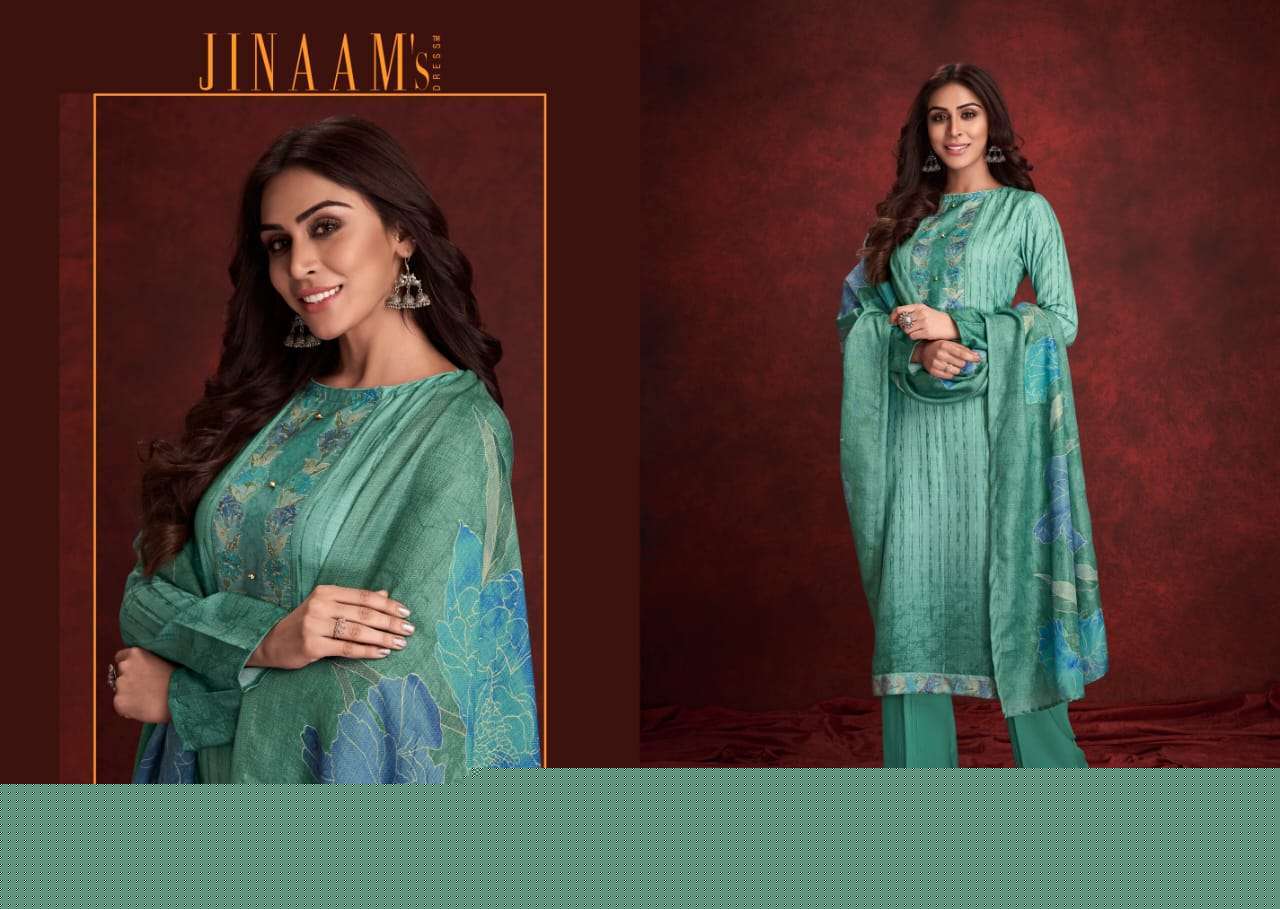 JINAAM NICASIA BY JINAAM DRESSES 8262 TO 8267 SERIES DESIGNER SHARARA SUITS BEAUTIFUL FANCY COLORFUL STYLISH PARTY WEAR & ETHNIC WEAR COTTON SATIN DIGITAL PRINTED DRESSES AT WHOLESALE PRICE