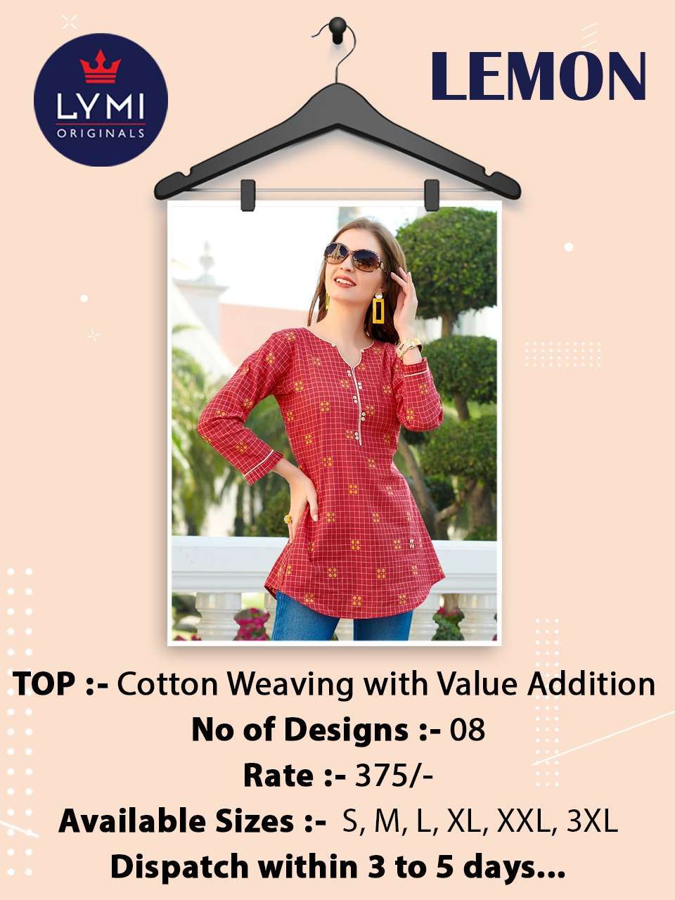 LEMON BY LYMI ORGINAL 1301 TO 1308 SERIES BEAUTIFUL STYLISH COLORFUL FANCY PARTY WEAR & ETHNIC WEAR & READY TO WEAR COTTON WEAVING TOPS AT WHOLESALE PRICE