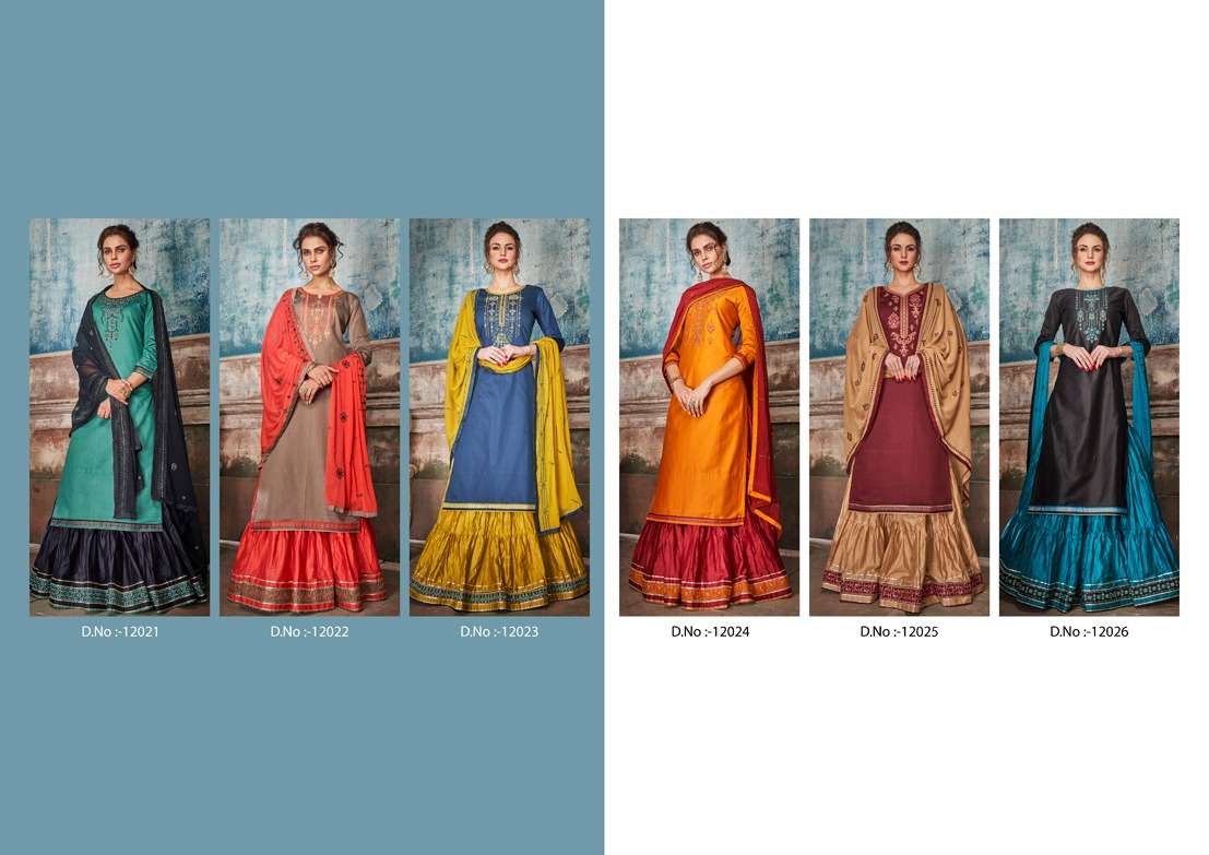 RUBY VOL-2 BY KAJREE FASHION 12021 TO 12026 SERIES BEAUTIFUL SUITS STYLISH FANCY COLORFUL PARTY WEAR & OCCASIONAL WEAR JAM SILK COTTON DRESSES AT WHOLESALE PRICE