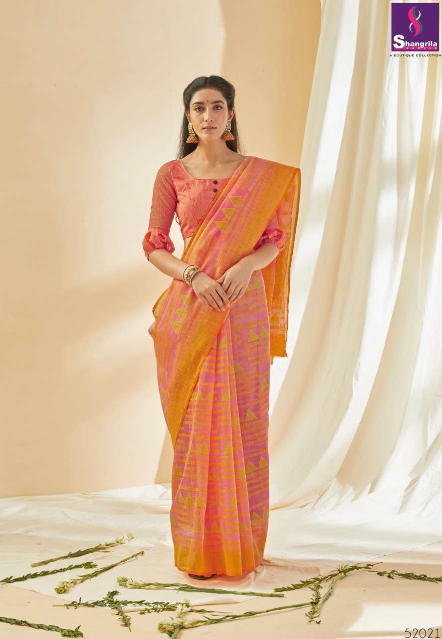 NAIRA VOL-2 BY SHANGRILA 52021 TO 52032 SERIES INDIAN TRADITIONAL WEAR COLLECTION BEAUTIFUL STYLISH FANCY COLORFUL PARTY WEAR & OCCASIONAL WEAR REACH BRASOO SAREES AT WHOLESALE PRICE