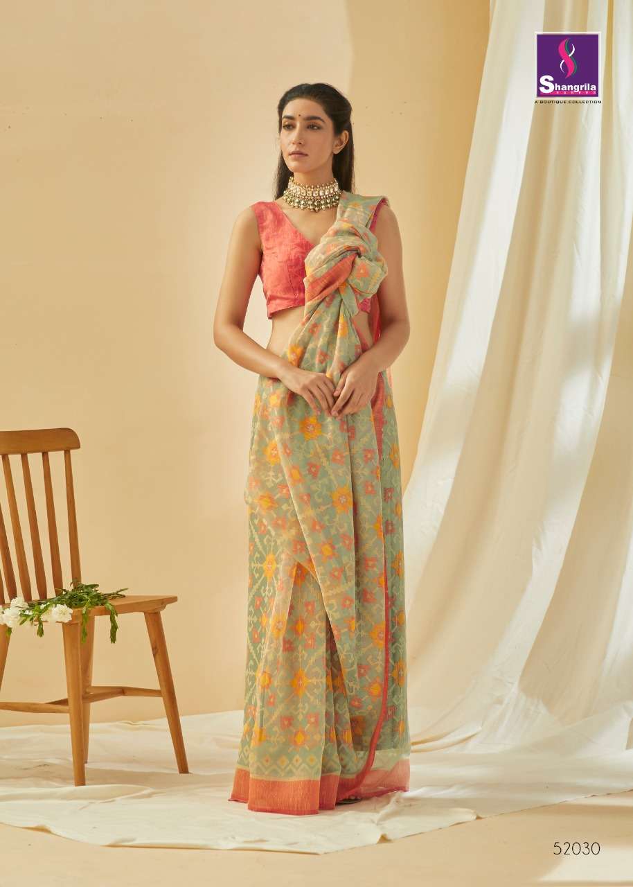 NAIRA VOL-2 BY SHANGRILA 52021 TO 52032 SERIES INDIAN TRADITIONAL WEAR COLLECTION BEAUTIFUL STYLISH FANCY COLORFUL PARTY WEAR & OCCASIONAL WEAR REACH BRASOO SAREES AT WHOLESALE PRICE
