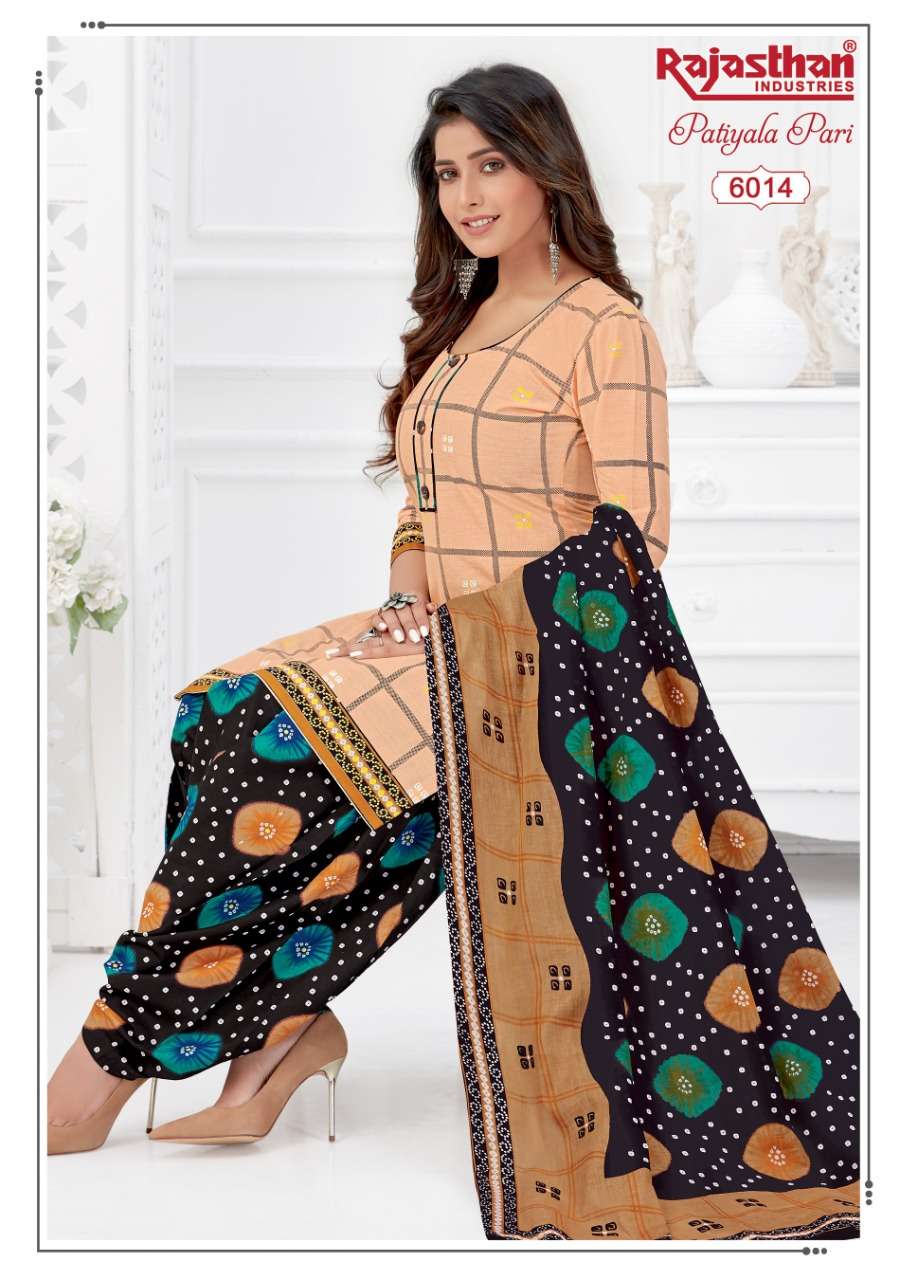 PATIYALA PARI VOL-6 BY RAJASTHAN INDUSTRIES 6001 TO 6018 SERIES BEAUTIFUL PATIYALA SUITS STYLISH FANCY COLORFUL PARTY WEAR & OCCASIONAL WEAR COTTON PRINTED DRESSES AT WHOLESALE PRICE