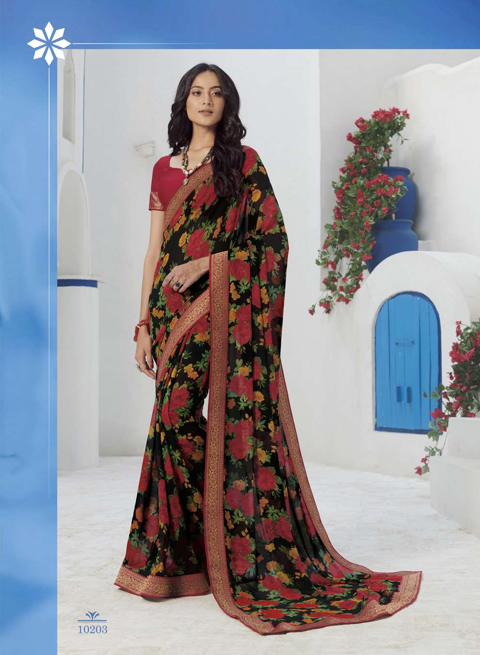 GAURI BY SUBHASH SAREES 10201 TO 10225 SERIES INDIAN TRADITIONAL WEAR COLLECTION BEAUTIFUL STYLISH FANCY COLORFUL PARTY WEAR & OCCASIONAL WEAR GEORGETTE/CHIFFON EMBROIDERED SAREES AT WHOLESALE PRICE