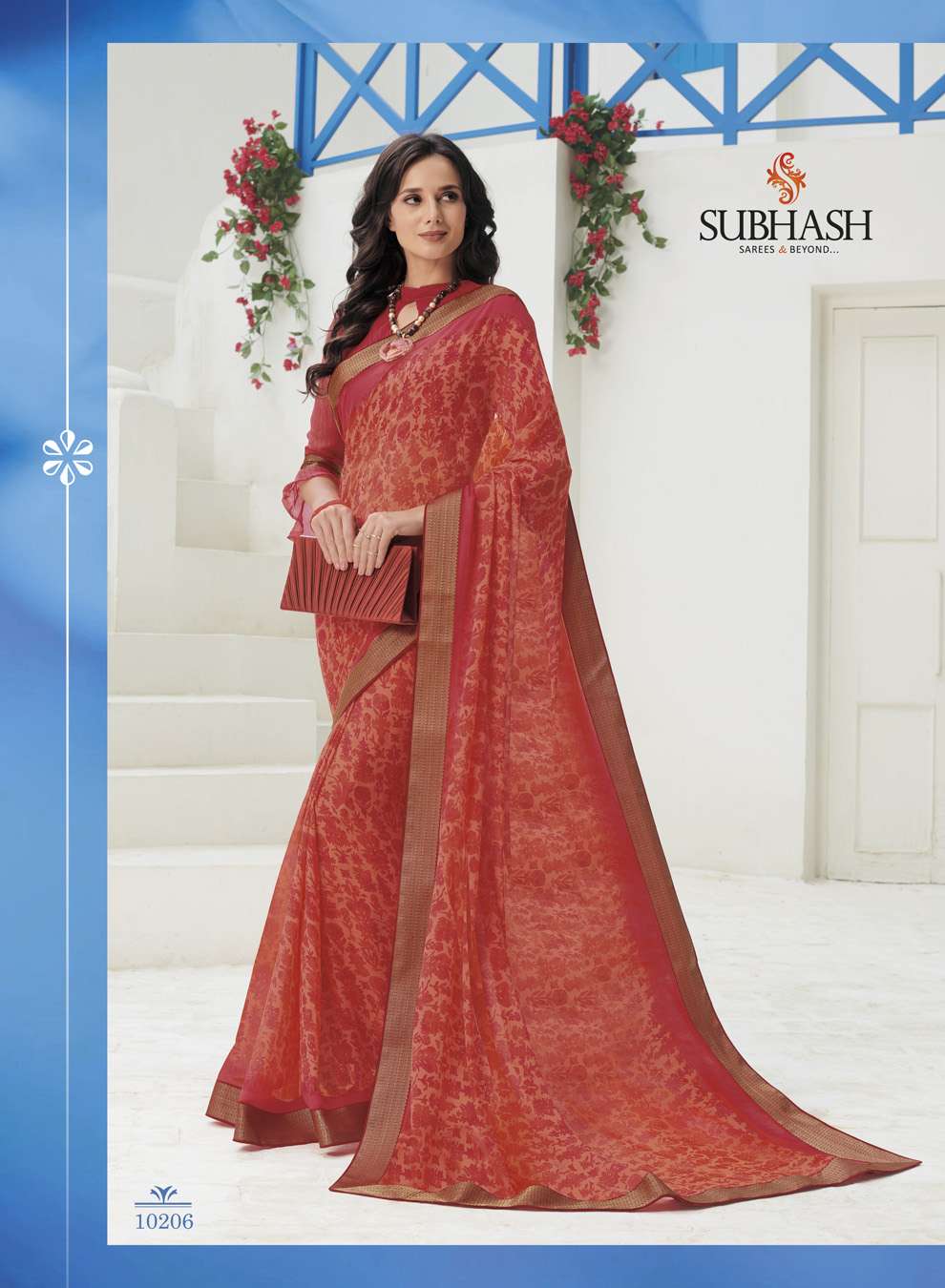 GAURI BY SUBHASH SAREES 10201 TO 10225 SERIES INDIAN TRADITIONAL WEAR COLLECTION BEAUTIFUL STYLISH FANCY COLORFUL PARTY WEAR & OCCASIONAL WEAR GEORGETTE/CHIFFON EMBROIDERED SAREES AT WHOLESALE PRICE