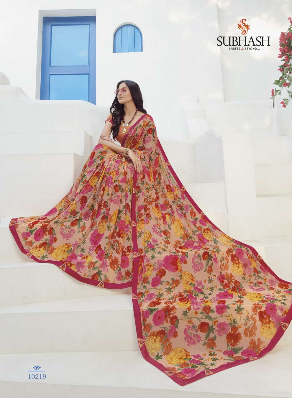 GAURI BY SUBHASH SAREES 10201 TO 10225 SERIES INDIAN TRADITIONAL WEAR COLLECTION BEAUTIFUL STYLISH FANCY COLORFUL PARTY WEAR & OCCASIONAL WEAR GEORGETTE/CHIFFON EMBROIDERED SAREES AT WHOLESALE PRICE