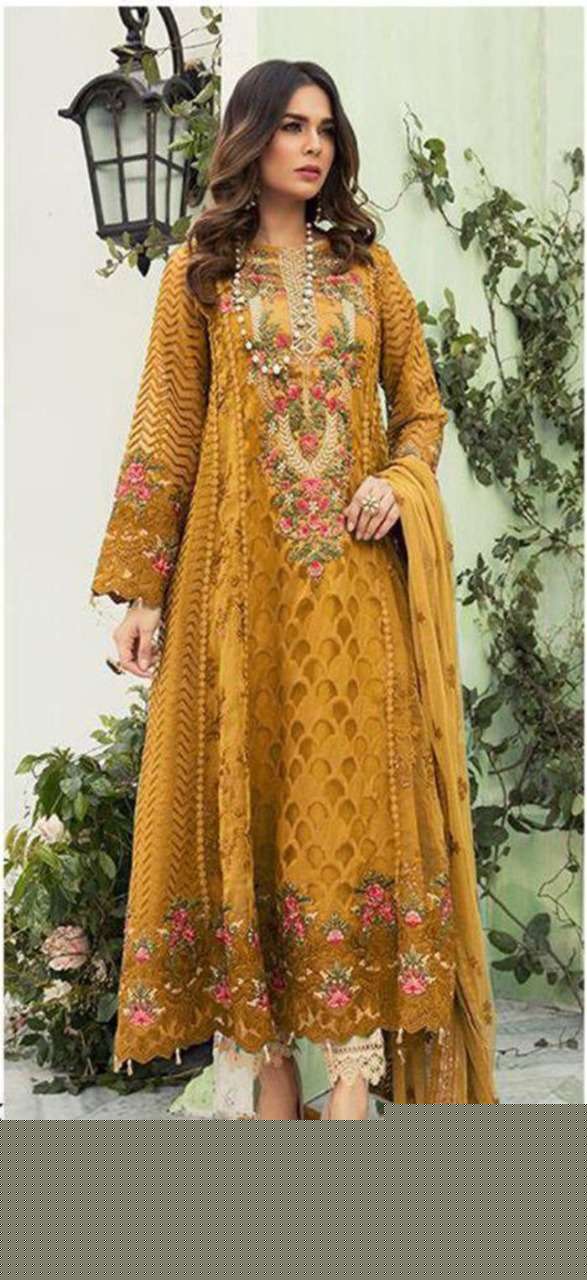 SNEHA BY AB 01 TO 12 SERIES BEAUTIFUL PAKISTANI SUITS COLORFUL STYLISH FANCY CASUAL WEAR & ETHNIC WEAR FAUX GEORGETTE WITH EMBROIDERY DRESSES AT WHOLESALE PRICE