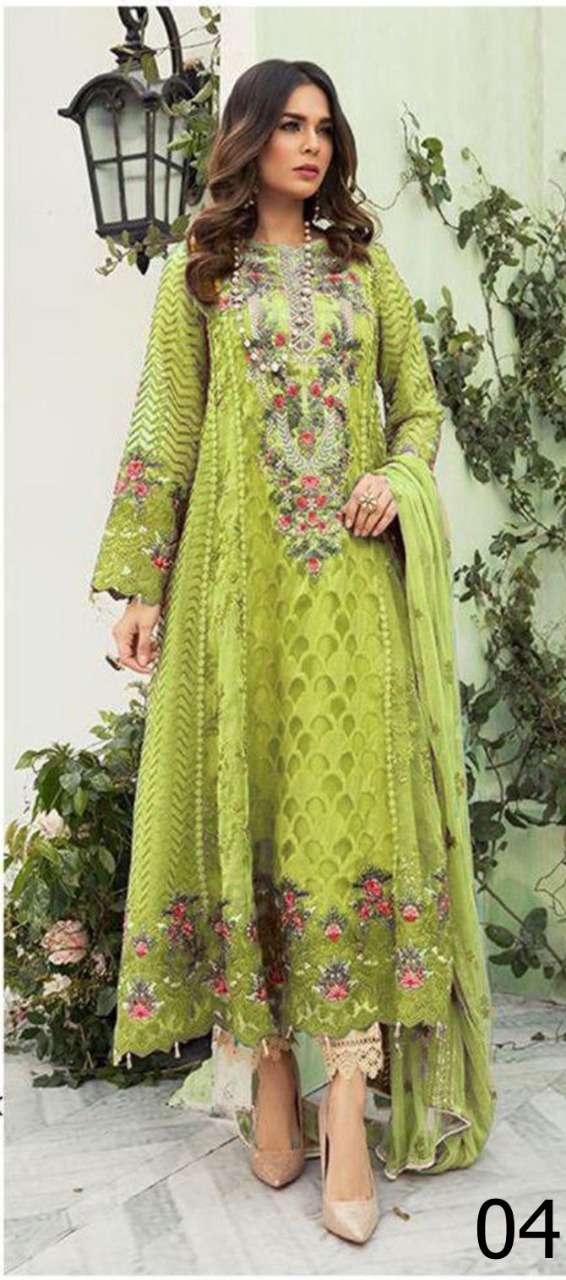 SNEHA BY AB 01 TO 12 SERIES BEAUTIFUL PAKISTANI SUITS COLORFUL STYLISH FANCY CASUAL WEAR & ETHNIC WEAR FAUX GEORGETTE WITH EMBROIDERY DRESSES AT WHOLESALE PRICE