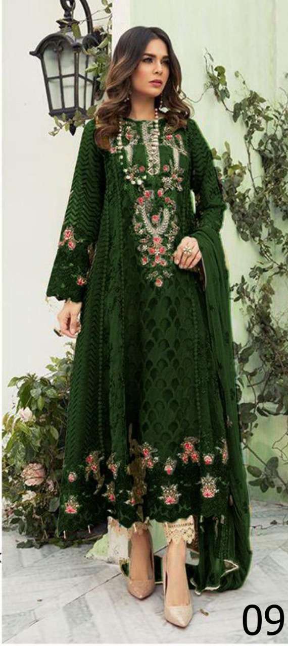 SNEHA BY AB 01 TO 12 SERIES BEAUTIFUL PAKISTANI SUITS COLORFUL STYLISH FANCY CASUAL WEAR & ETHNIC WEAR FAUX GEORGETTE WITH EMBROIDERY DRESSES AT WHOLESALE PRICE