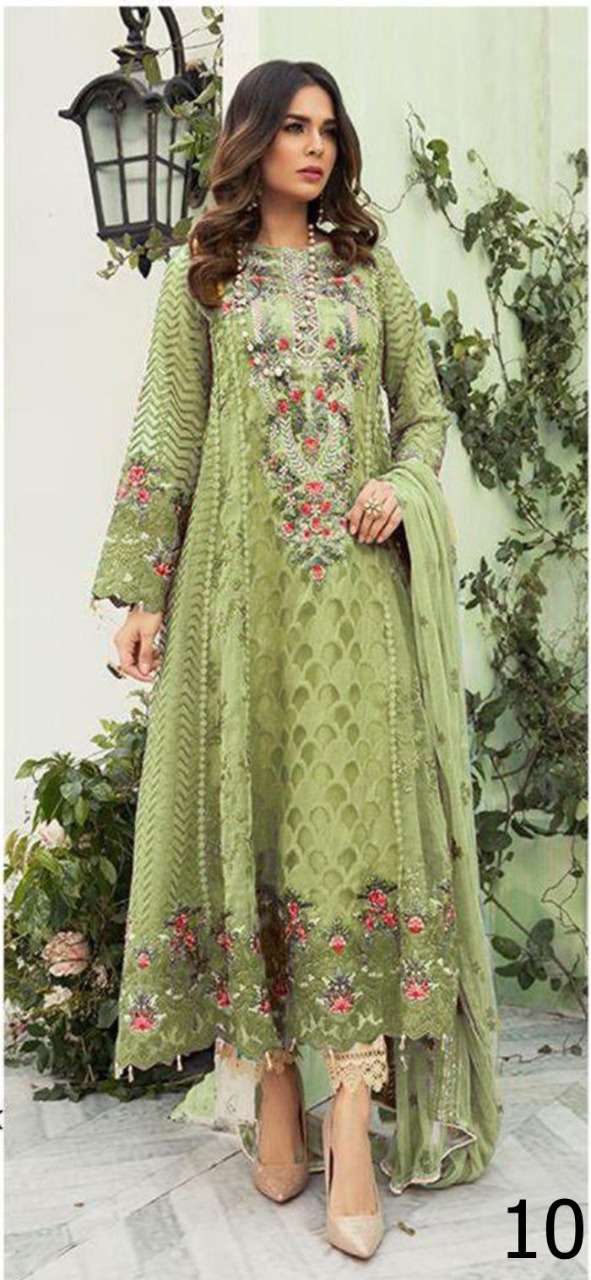 SNEHA BY AB 01 TO 12 SERIES BEAUTIFUL PAKISTANI SUITS COLORFUL STYLISH FANCY CASUAL WEAR & ETHNIC WEAR FAUX GEORGETTE WITH EMBROIDERY DRESSES AT WHOLESALE PRICE