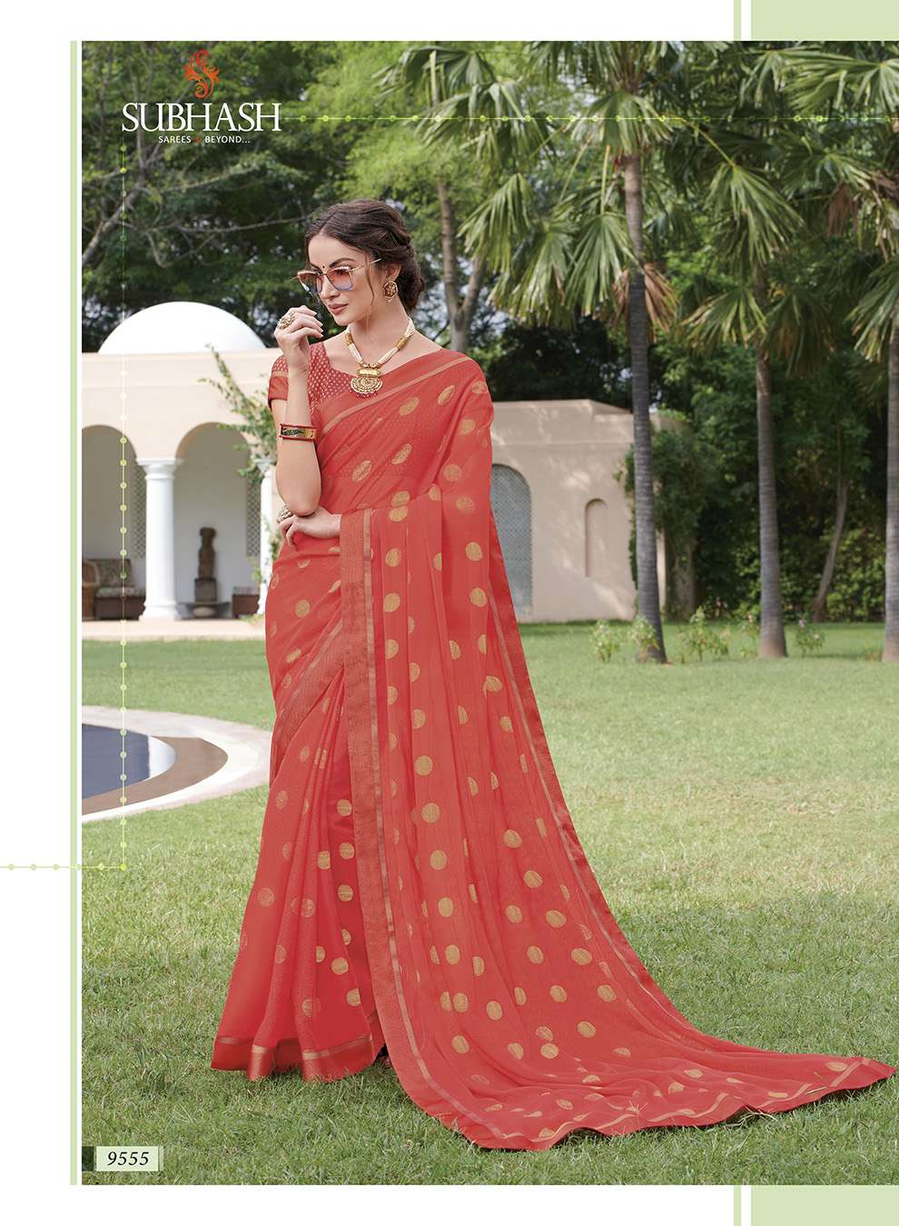 TEMPTATION VOL-227 BY SUBHASH SAREES 9551 TO 9562 SERIES INDIAN TRADITIONAL WEAR COLLECTION BEAUTIFUL STYLISH FANCY COLORFUL PARTY WEAR & OCCASIONAL WEAR GEORGETTE/CHIFFON/BRASSO SAREES AT WHOLESALE PRICE