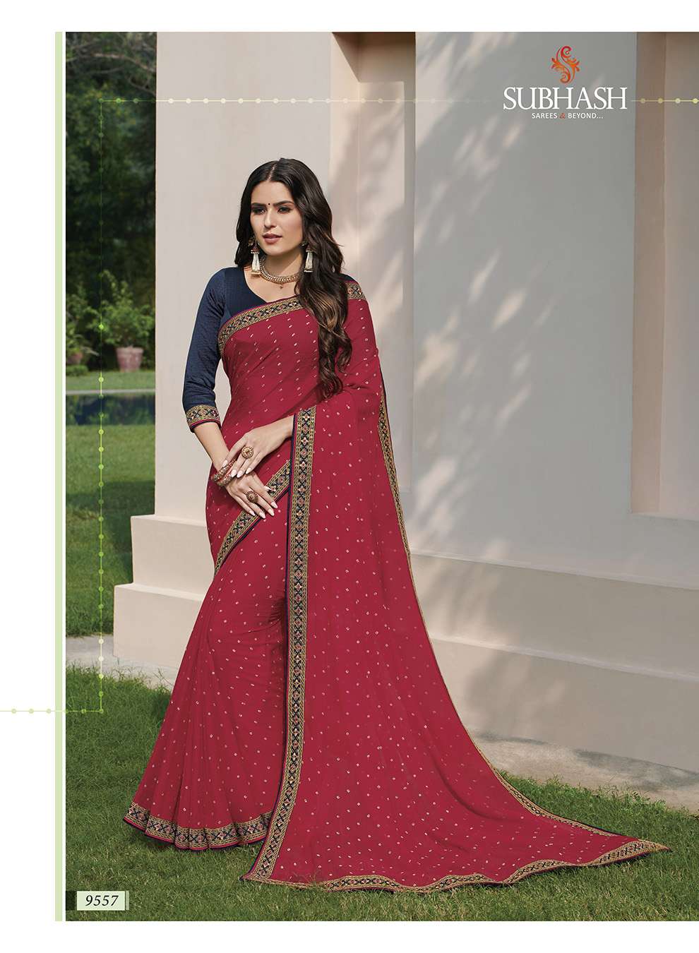 TEMPTATION VOL-227 BY SUBHASH SAREES 9551 TO 9562 SERIES INDIAN TRADITIONAL WEAR COLLECTION BEAUTIFUL STYLISH FANCY COLORFUL PARTY WEAR & OCCASIONAL WEAR GEORGETTE/CHIFFON/BRASSO SAREES AT WHOLESALE PRICE
