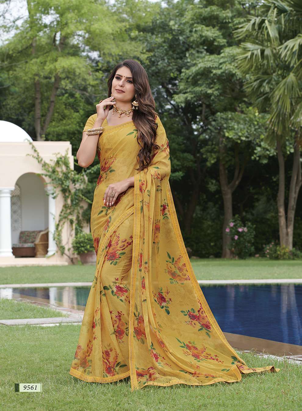 TEMPTATION VOL-227 BY SUBHASH SAREES 9551 TO 9562 SERIES INDIAN TRADITIONAL WEAR COLLECTION BEAUTIFUL STYLISH FANCY COLORFUL PARTY WEAR & OCCASIONAL WEAR GEORGETTE/CHIFFON/BRASSO SAREES AT WHOLESALE PRICE