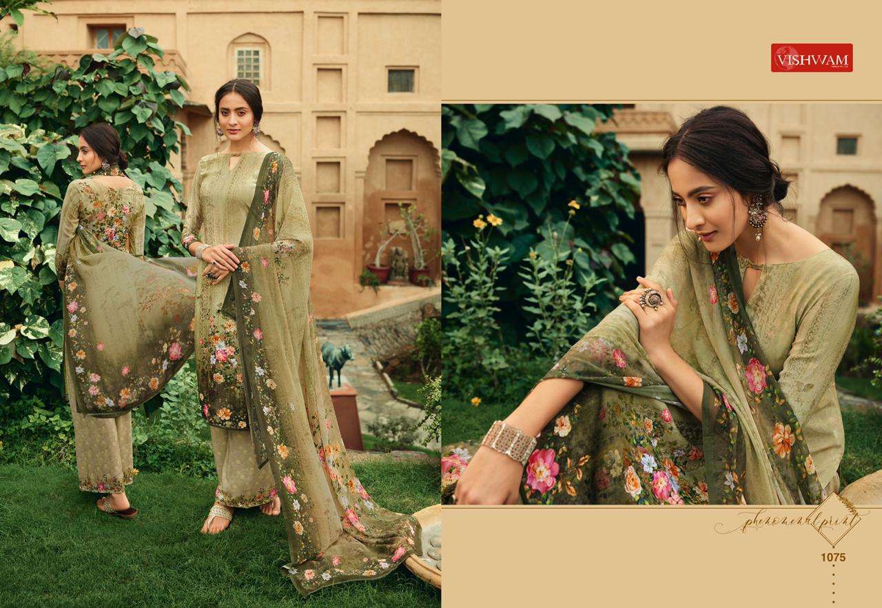CAFE LATTE VOL-8 BY VISHWAM FABRICS 1075 TO 1078 SERIES BEAUTIFUL SUITS STYLISH FANCY COLORFUL PARTY WEAR & OCCASIONAL WEAR CRAPE DIGITAL PRINTED DRESSES AT WHOLESALE PRICE