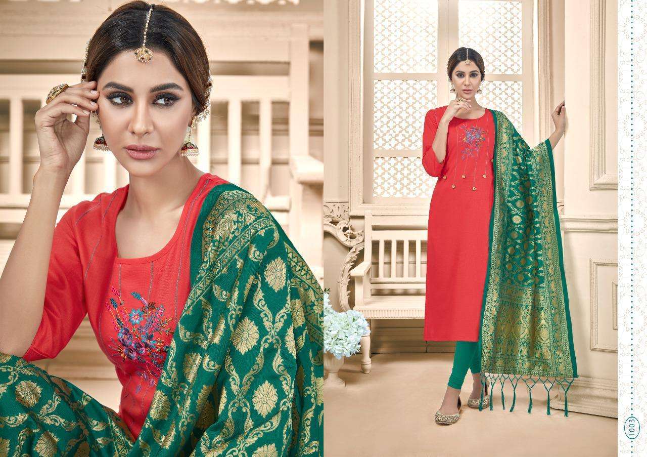 RAAS BY AMRUT VARSHA CREATION 1001 TO 1008 SERIES BEAUTIFUL STYLISH FANCY COLORFUL DESIGNER PARTY WEAR & ETHNIC WEAR HEAVY COTTON SLUB PRINTED DRESSES AT WHOLESALE PRICE