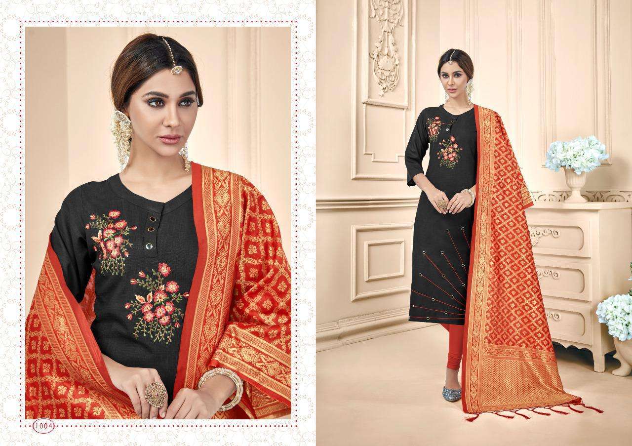 RAAS BY AMRUT VARSHA CREATION 1001 TO 1008 SERIES BEAUTIFUL STYLISH FANCY COLORFUL DESIGNER PARTY WEAR & ETHNIC WEAR HEAVY COTTON SLUB PRINTED DRESSES AT WHOLESALE PRICE