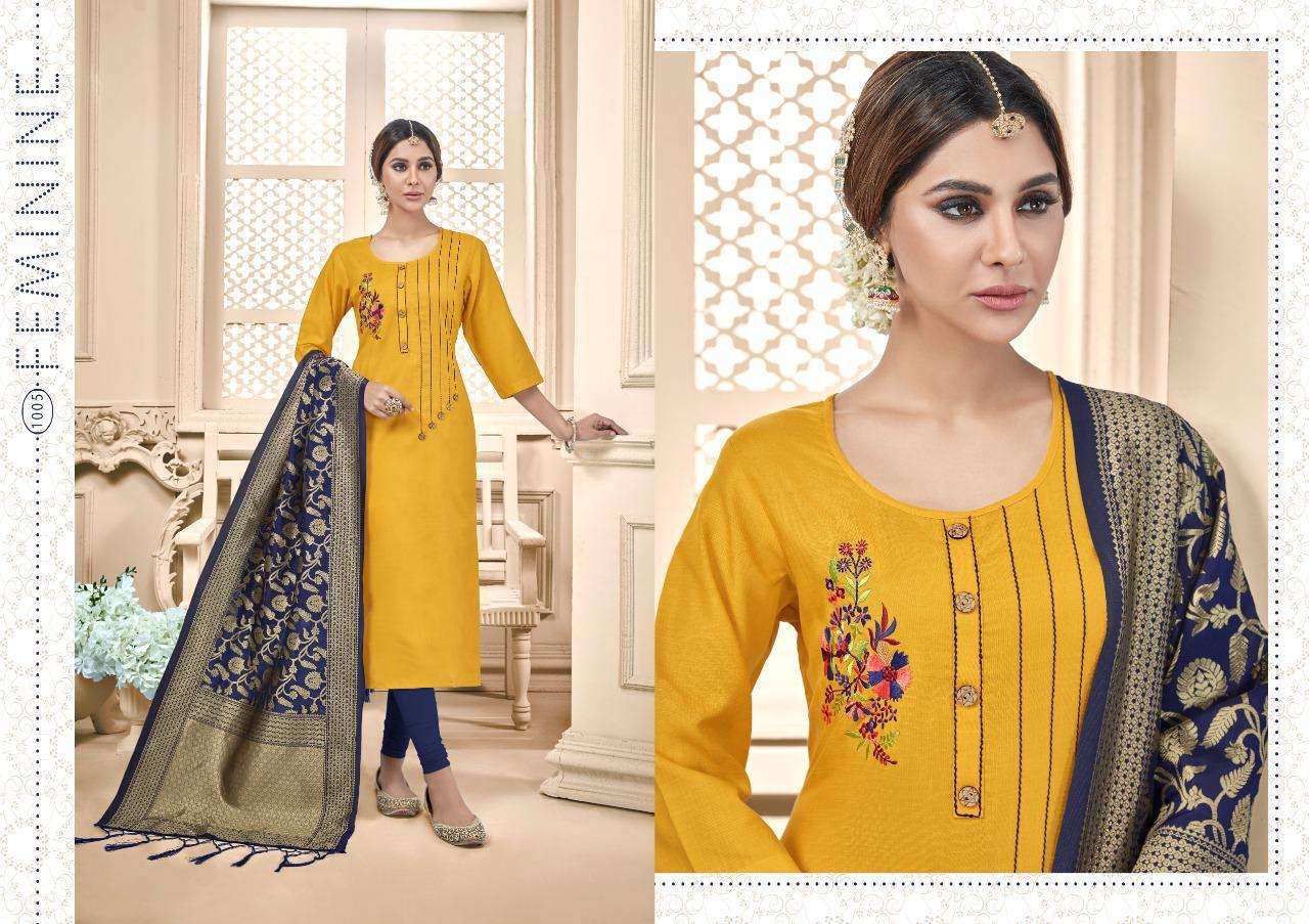 RAAS BY AMRUT VARSHA CREATION 1001 TO 1008 SERIES BEAUTIFUL STYLISH FANCY COLORFUL DESIGNER PARTY WEAR & ETHNIC WEAR HEAVY COTTON SLUB PRINTED DRESSES AT WHOLESALE PRICE