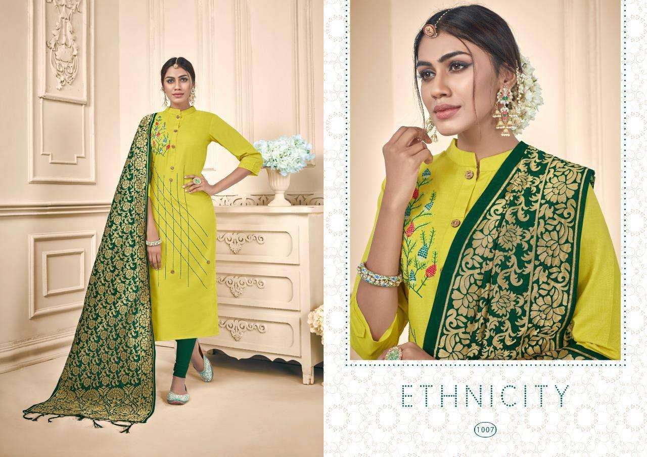 RAAS BY AMRUT VARSHA CREATION 1001 TO 1008 SERIES BEAUTIFUL STYLISH FANCY COLORFUL DESIGNER PARTY WEAR & ETHNIC WEAR HEAVY COTTON SLUB PRINTED DRESSES AT WHOLESALE PRICE