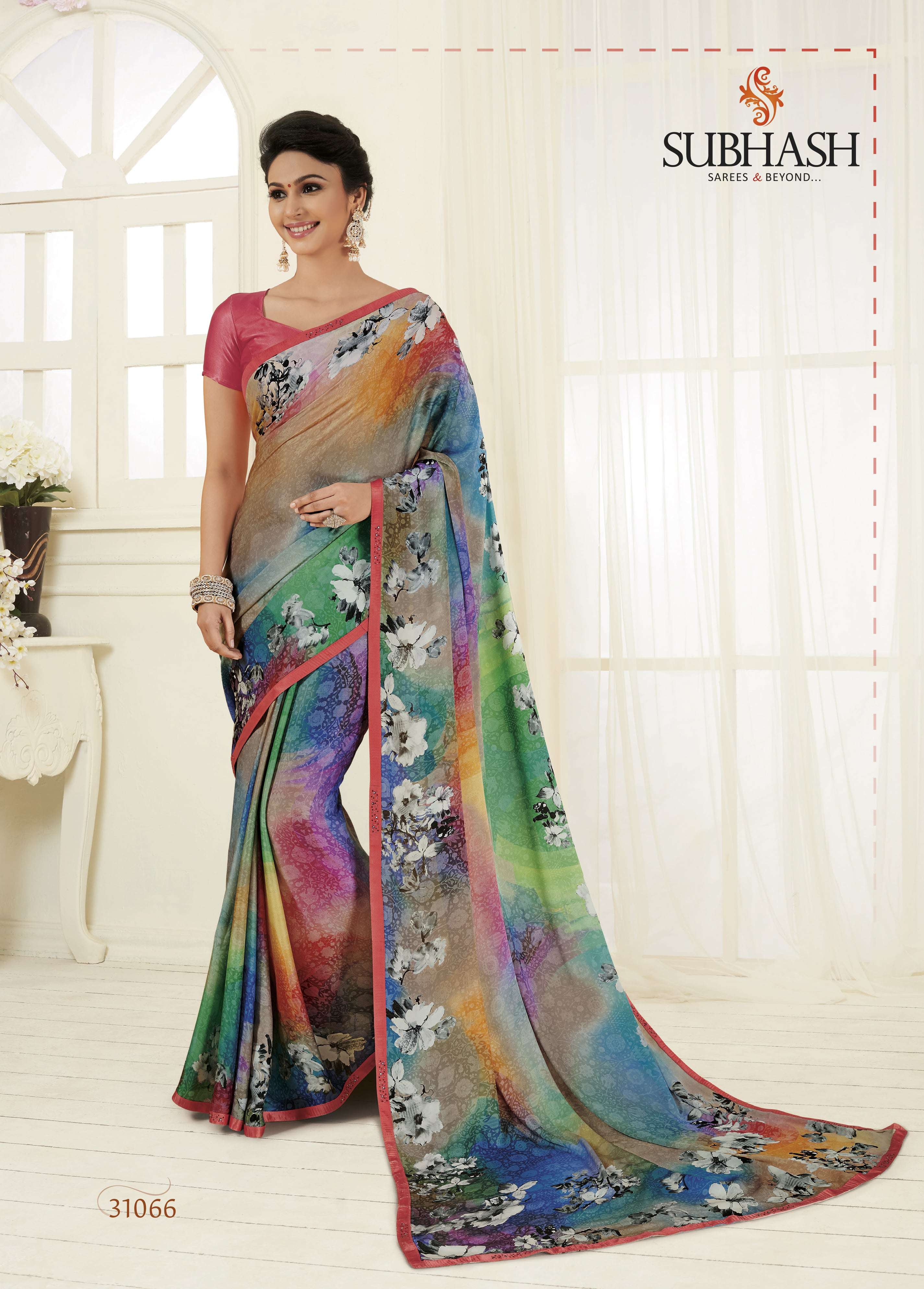 PRINTONIC VOL-3 BY SUBHASH SAREES 31051 TO 31066 SERIES INDIAN TRADITIONAL WEAR COLLECTION BEAUTIFUL STYLISH FANCY COLORFUL PARTY WEAR & OCCASIONAL WEAR GEORGETTE/SATIN GEORGETTE SAREES AT WHOLESALE PRICE