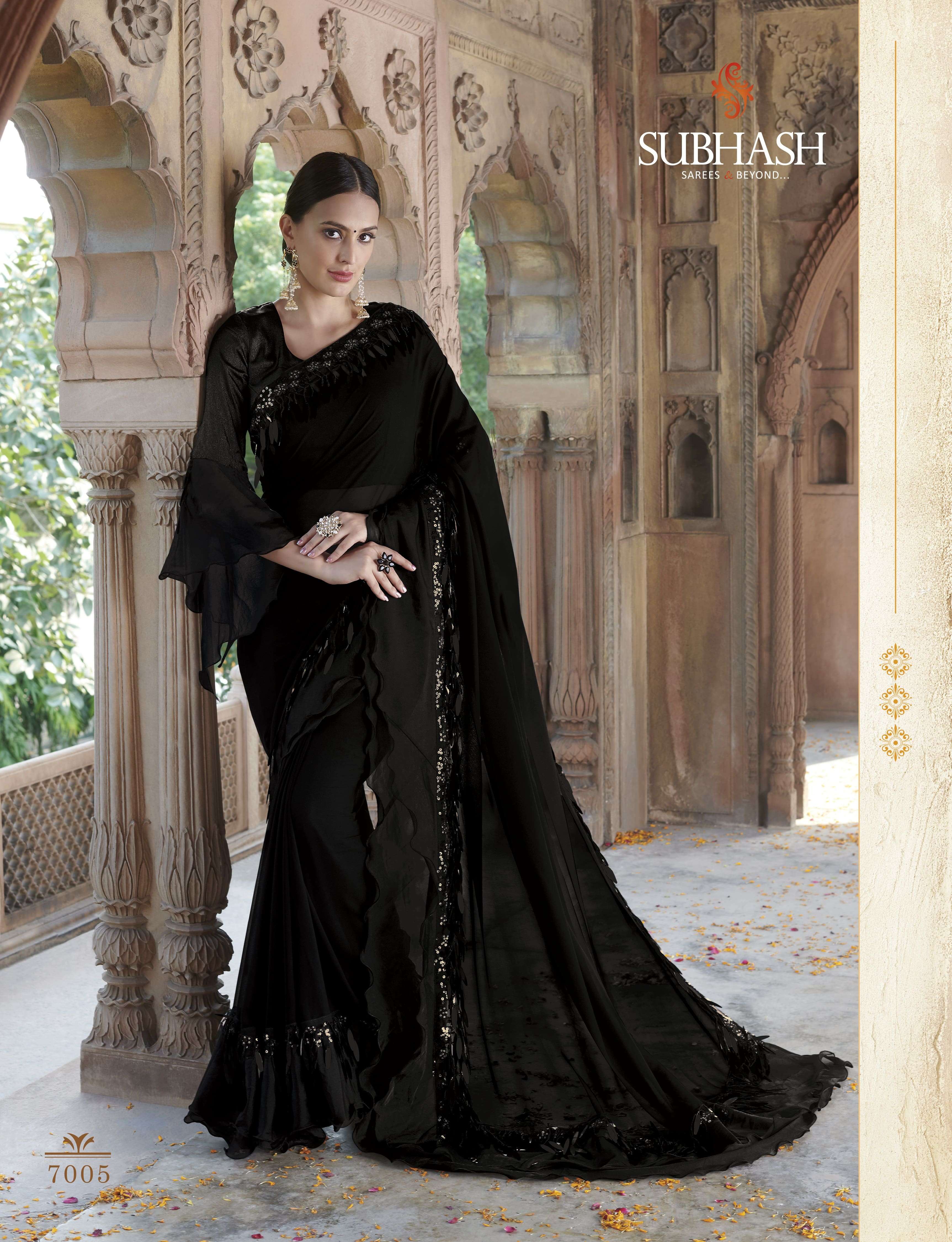 NYASSA VOL-8 BY SUBHASH SAREES 7001 TO 7012 SERIES INDIAN TRADITIONAL WEAR COLLECTION BEAUTIFUL STYLISH FANCY COLORFUL PARTY WEAR & OCCASIONAL WEAR GEORGETTE/CHIFFON/SILK SAREES AT WHOLESALE PRICE
