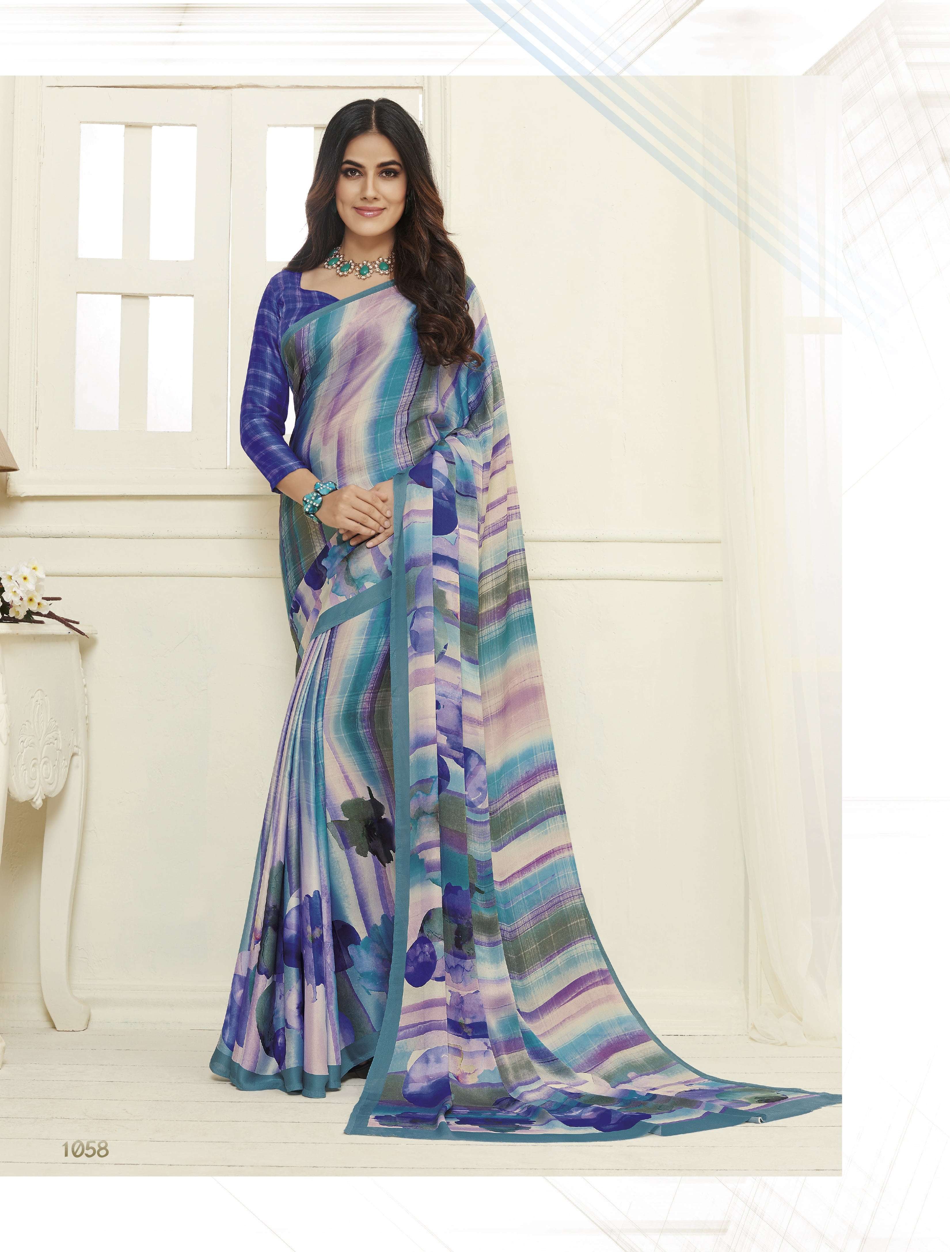 KIARA BY SUBHASH SAREES 1051 TO 1068 SERIES INDIAN TRADITIONAL WEAR COLLECTION BEAUTIFUL STYLISH FANCY COLORFUL PARTY WEAR & OCCASIONAL WEAR CREPE SATIN EMBROIDERED SAREES AT WHOLESALE PRICE