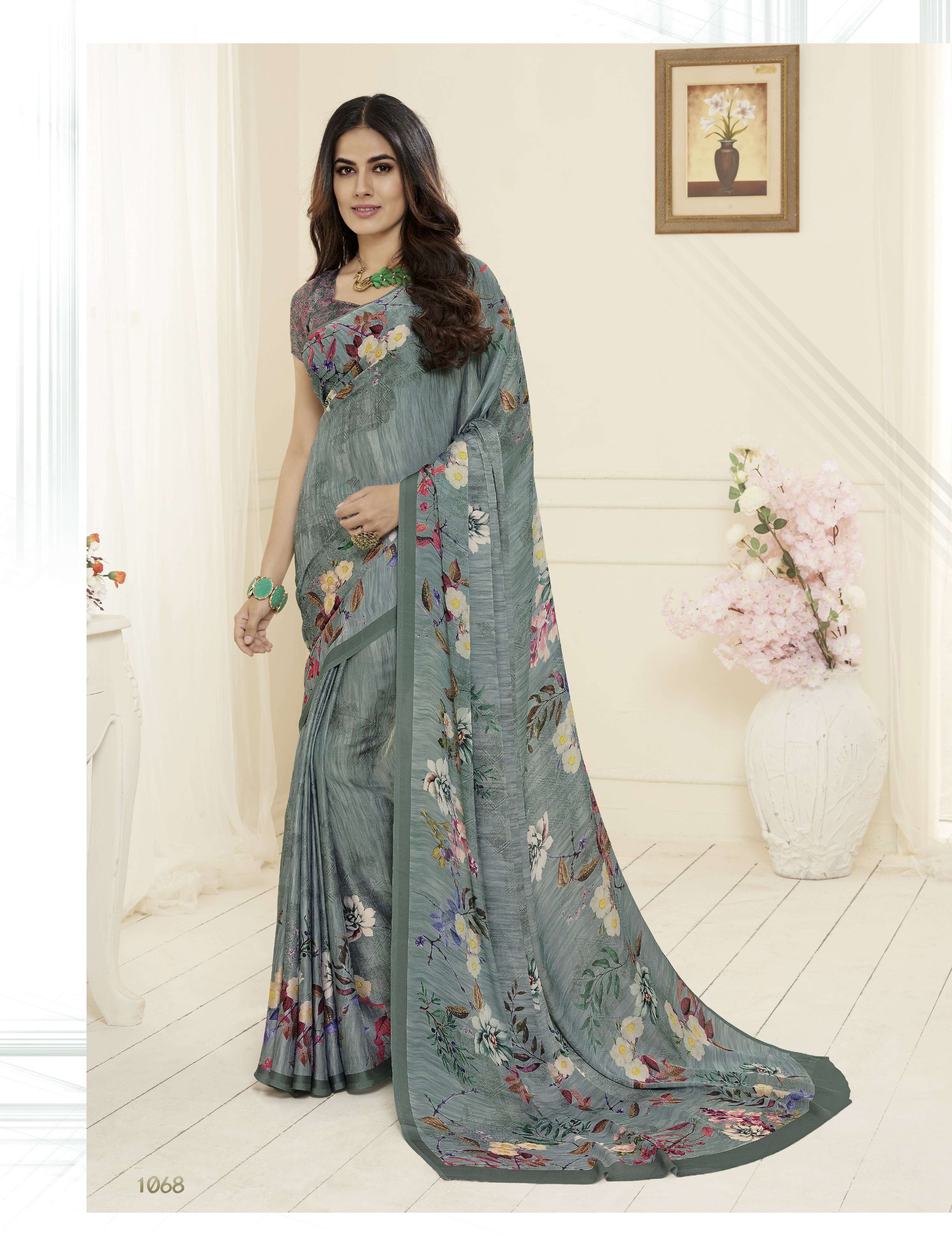 KIARA BY SUBHASH SAREES 1051 TO 1068 SERIES INDIAN TRADITIONAL WEAR COLLECTION BEAUTIFUL STYLISH FANCY COLORFUL PARTY WEAR & OCCASIONAL WEAR CREPE SATIN EMBROIDERED SAREES AT WHOLESALE PRICE