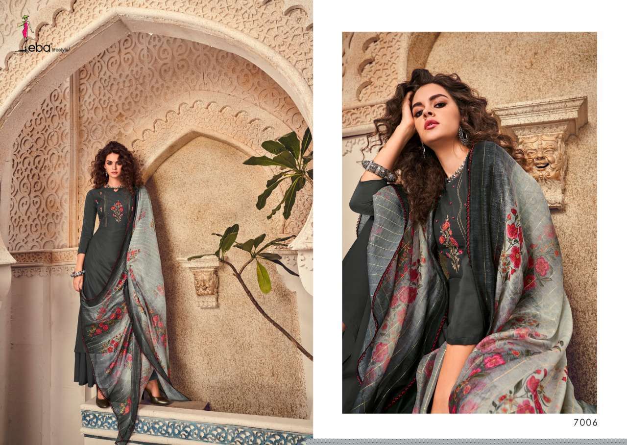 ELITE BY EBA LIFE STYLE 7001 TO 7008 SERIES BEAUTIFUL STYLISH FANCY COLORFUL DESIGNER PARTY WEAR & ETHNIC WEAR PURE MUSLIN WITH EMBROIDERY DRESSES AT WHOLESALE PRICE