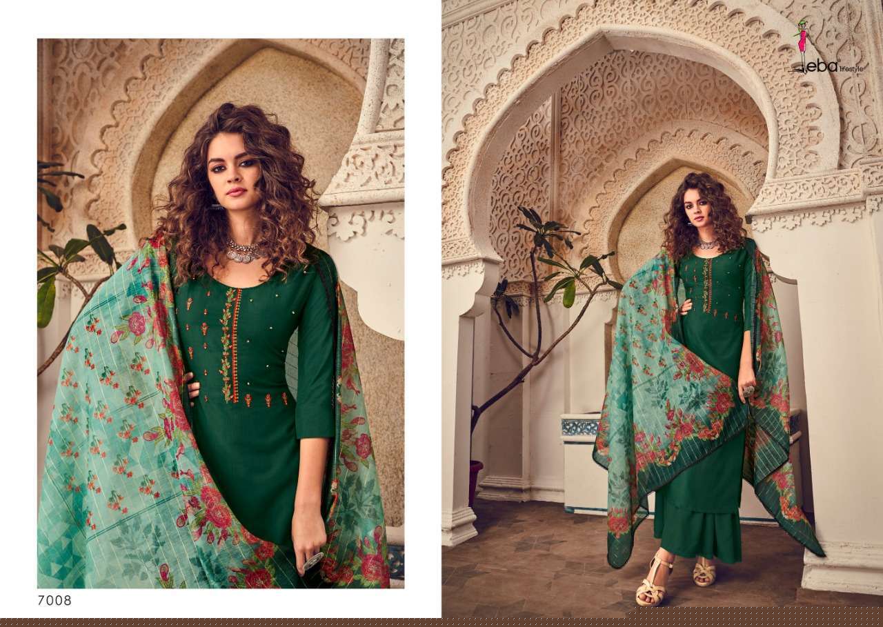ELITE BY EBA LIFE STYLE 7001 TO 7008 SERIES BEAUTIFUL STYLISH FANCY COLORFUL DESIGNER PARTY WEAR & ETHNIC WEAR PURE MUSLIN WITH EMBROIDERY DRESSES AT WHOLESALE PRICE