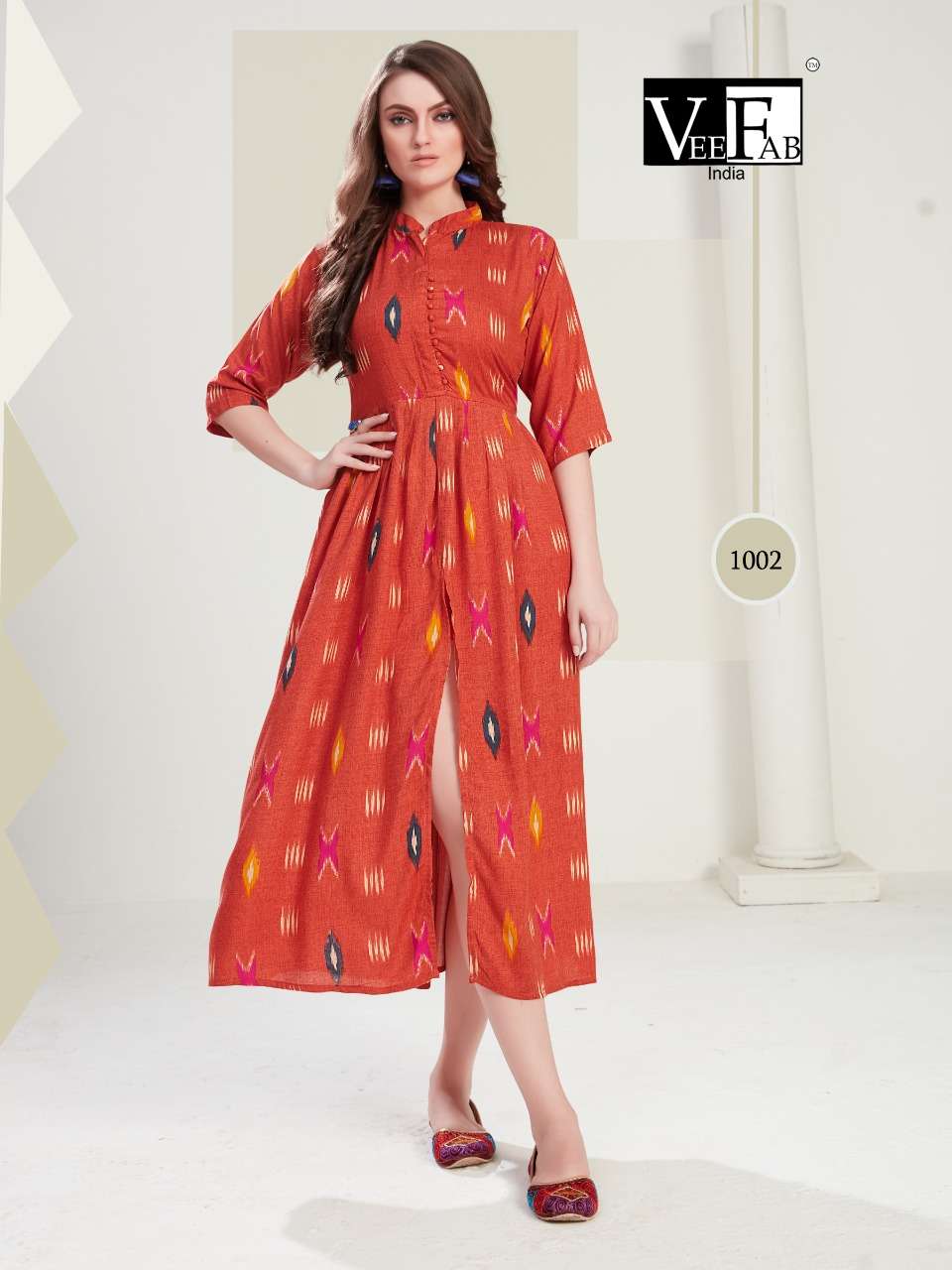 DAISY VOL-2 BY VEE FAB 1001 TO 1004 SERIES BEAUTIFUL COLORFUL STYLISH FANCY CASUAL WEAR & ETHNIC WEAR & READY TO WEAR RAON 14 KG KURTIS AT WHOLESALE PRICE