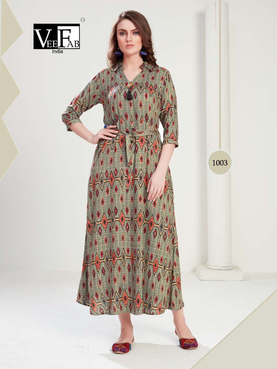 DAISY VOL-2 BY VEE FAB 1001 TO 1004 SERIES BEAUTIFUL COLORFUL STYLISH FANCY CASUAL WEAR & ETHNIC WEAR & READY TO WEAR RAON 14 KG KURTIS AT WHOLESALE PRICE