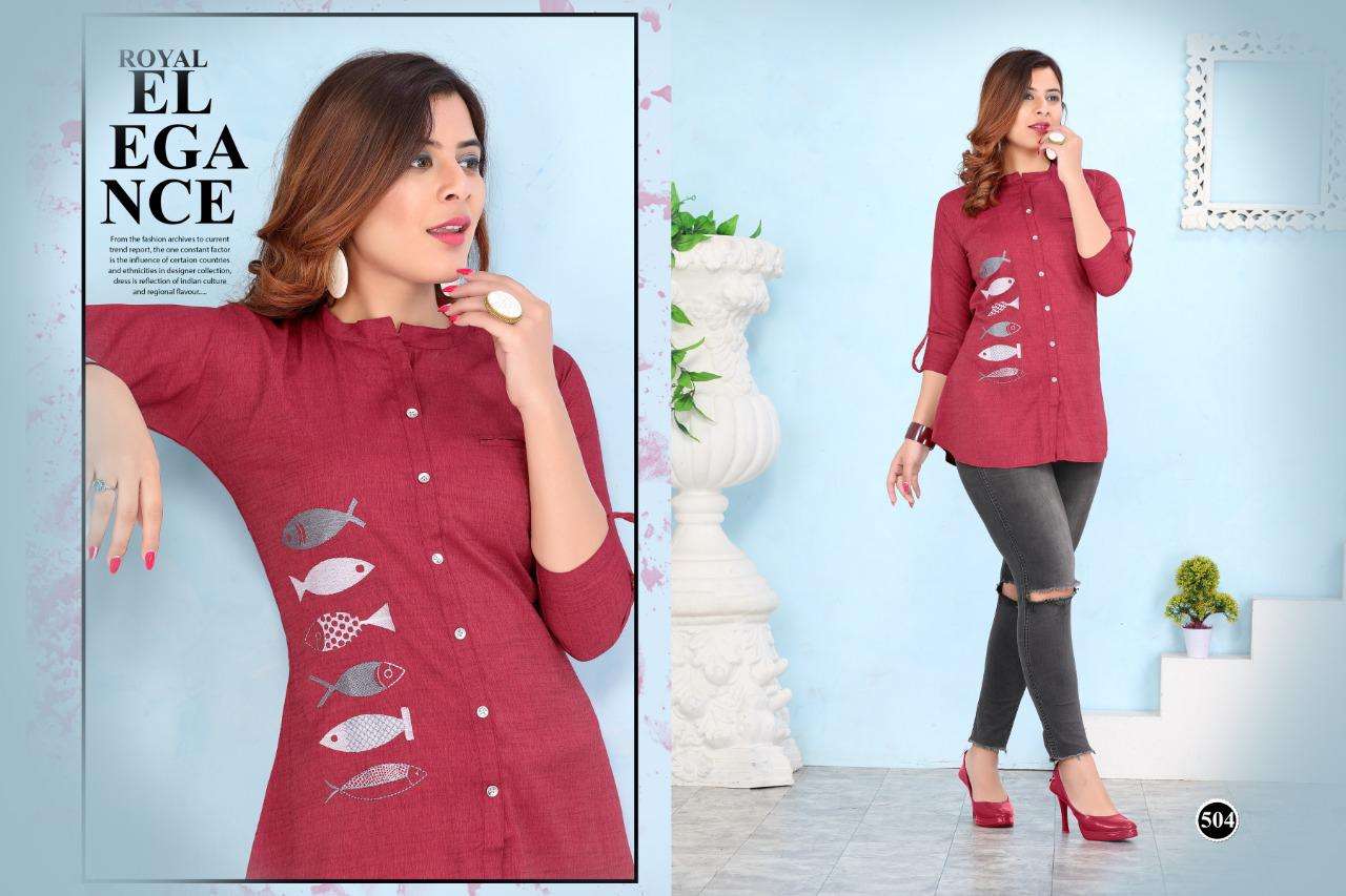 FAANTASSY BY HONEY 501 TO 506 SERIES BEAUTIFUL STYLISH FANCY COLORFUL CASUAL WEAR & ETHNIC WEAR HEAVY RAYON TOPS AT WHOLESALE PRICE