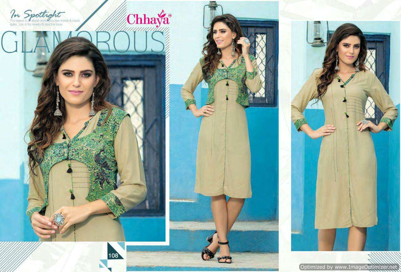 BREZZA BY CHHAYA 101 TO 112 SERIES BEAUTIFUL COLORFUL STYLISH FANCY CASUAL WEAR & ETHNIC WEAR & READY TO WEAR RAYON PRINTED WITH KOTI KURTIS AT WHOLESALE PRICE