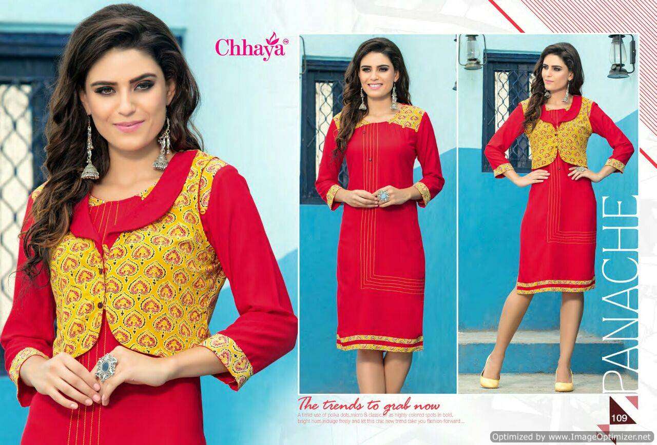BREZZA BY CHHAYA 101 TO 112 SERIES BEAUTIFUL COLORFUL STYLISH FANCY CASUAL WEAR & ETHNIC WEAR & READY TO WEAR RAYON PRINTED WITH KOTI KURTIS AT WHOLESALE PRICE