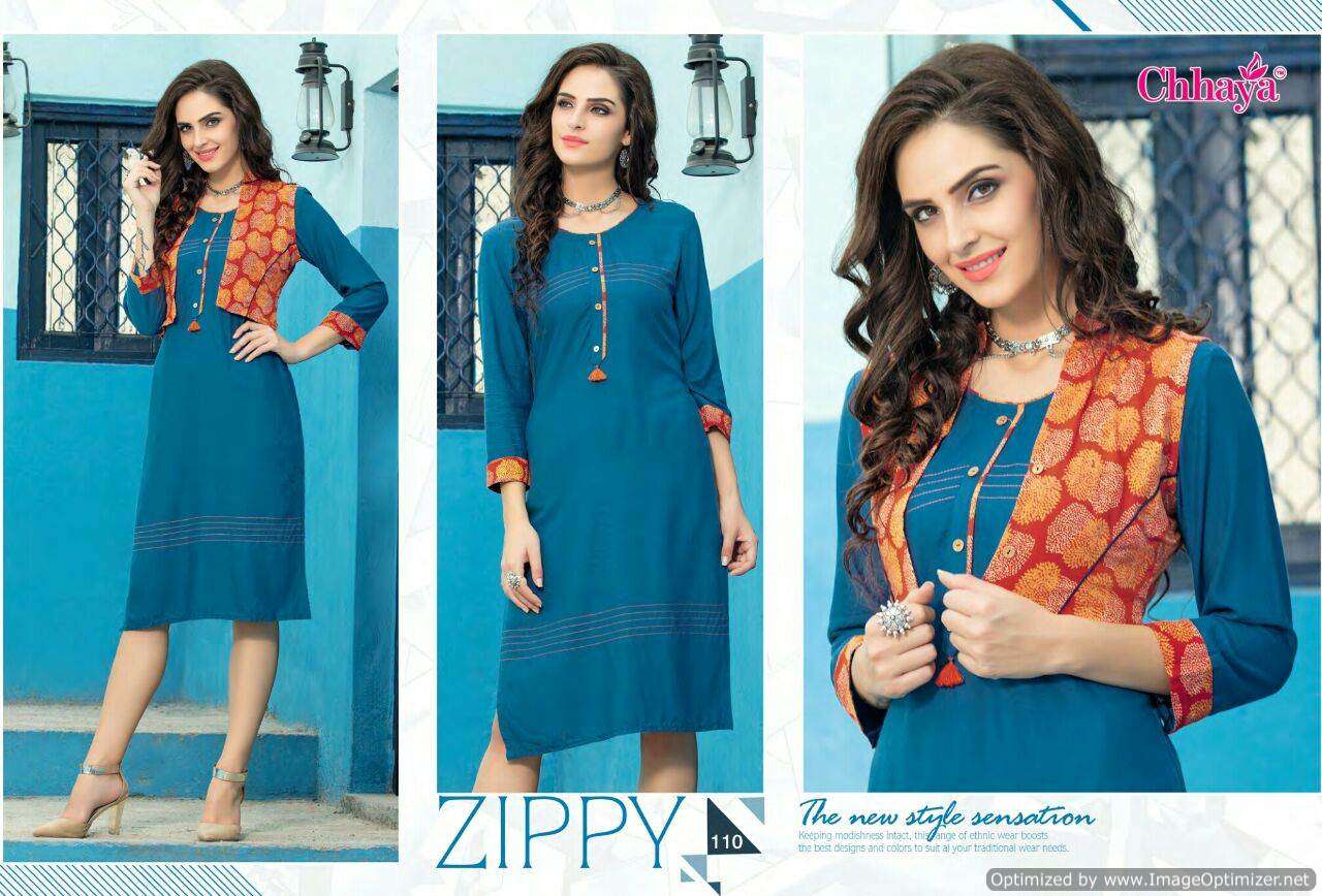 BREZZA BY CHHAYA 101 TO 112 SERIES BEAUTIFUL COLORFUL STYLISH FANCY CASUAL WEAR & ETHNIC WEAR & READY TO WEAR RAYON PRINTED WITH KOTI KURTIS AT WHOLESALE PRICE
