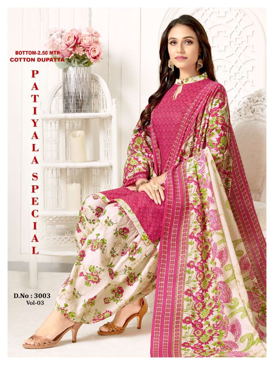PATIYALA SPECIAL VOL-2 BY VANDANA 3001 TO 3012 SERIES BEAUTIFUL PATIYALA SUITS STYLISH FANCY COLORFUL PARTY WEAR & OCCASIONAL WEAR COTTON PRINTED DRESSES AT WHOLESALE PRICE