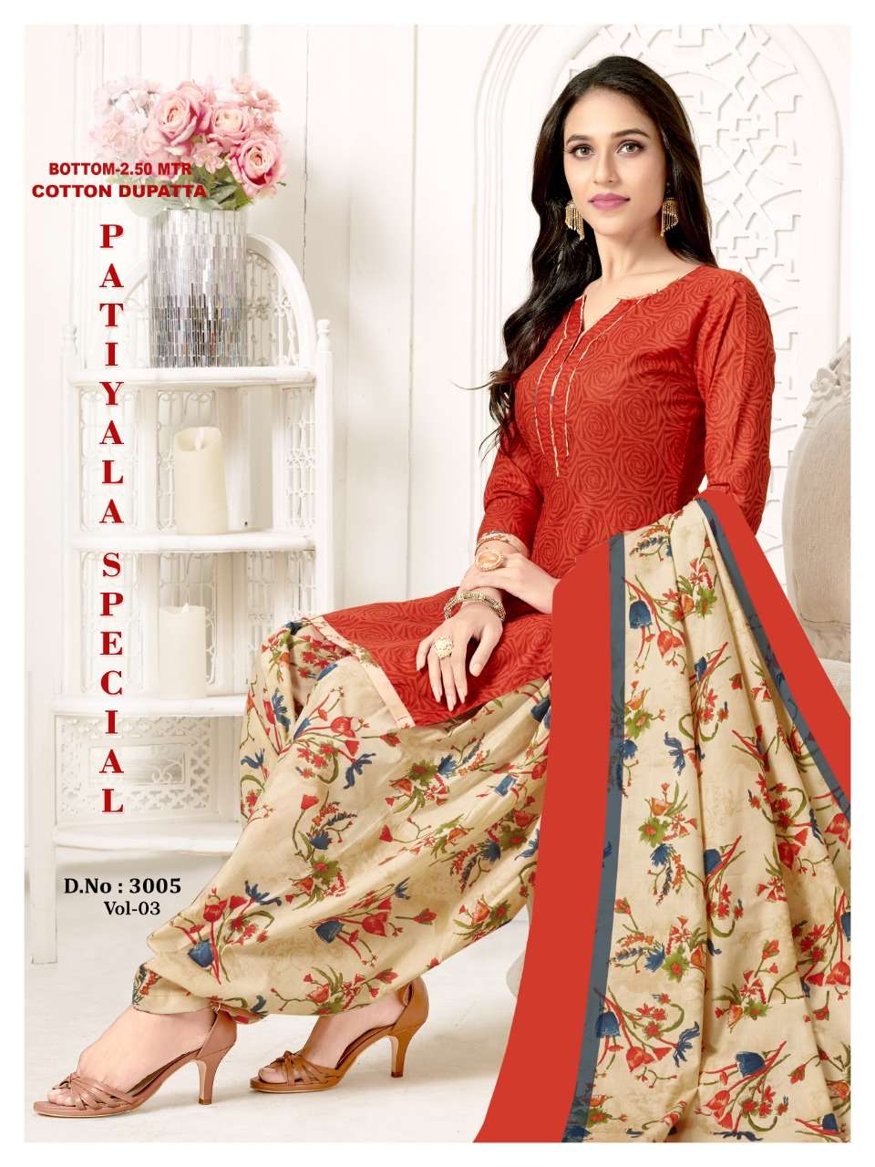 PATIYALA SPECIAL VOL-2 BY VANDANA 3001 TO 3012 SERIES BEAUTIFUL PATIYALA SUITS STYLISH FANCY COLORFUL PARTY WEAR & OCCASIONAL WEAR COTTON PRINTED DRESSES AT WHOLESALE PRICE