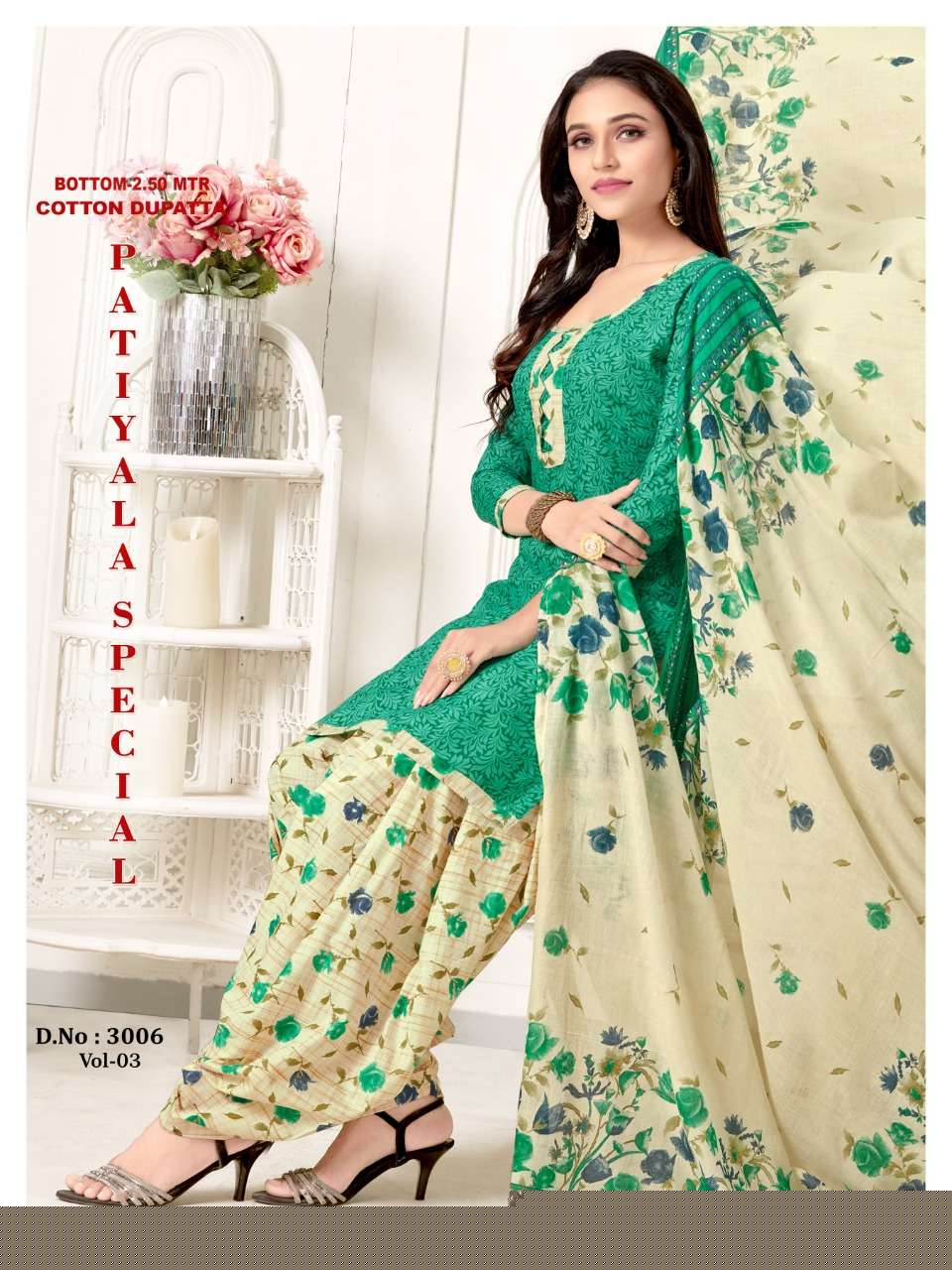 PATIYALA SPECIAL VOL-2 BY VANDANA 3001 TO 3012 SERIES BEAUTIFUL PATIYALA SUITS STYLISH FANCY COLORFUL PARTY WEAR & OCCASIONAL WEAR COTTON PRINTED DRESSES AT WHOLESALE PRICE