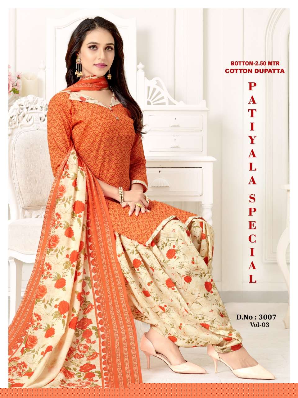 PATIYALA SPECIAL VOL-2 BY VANDANA 3001 TO 3012 SERIES BEAUTIFUL PATIYALA SUITS STYLISH FANCY COLORFUL PARTY WEAR & OCCASIONAL WEAR COTTON PRINTED DRESSES AT WHOLESALE PRICE