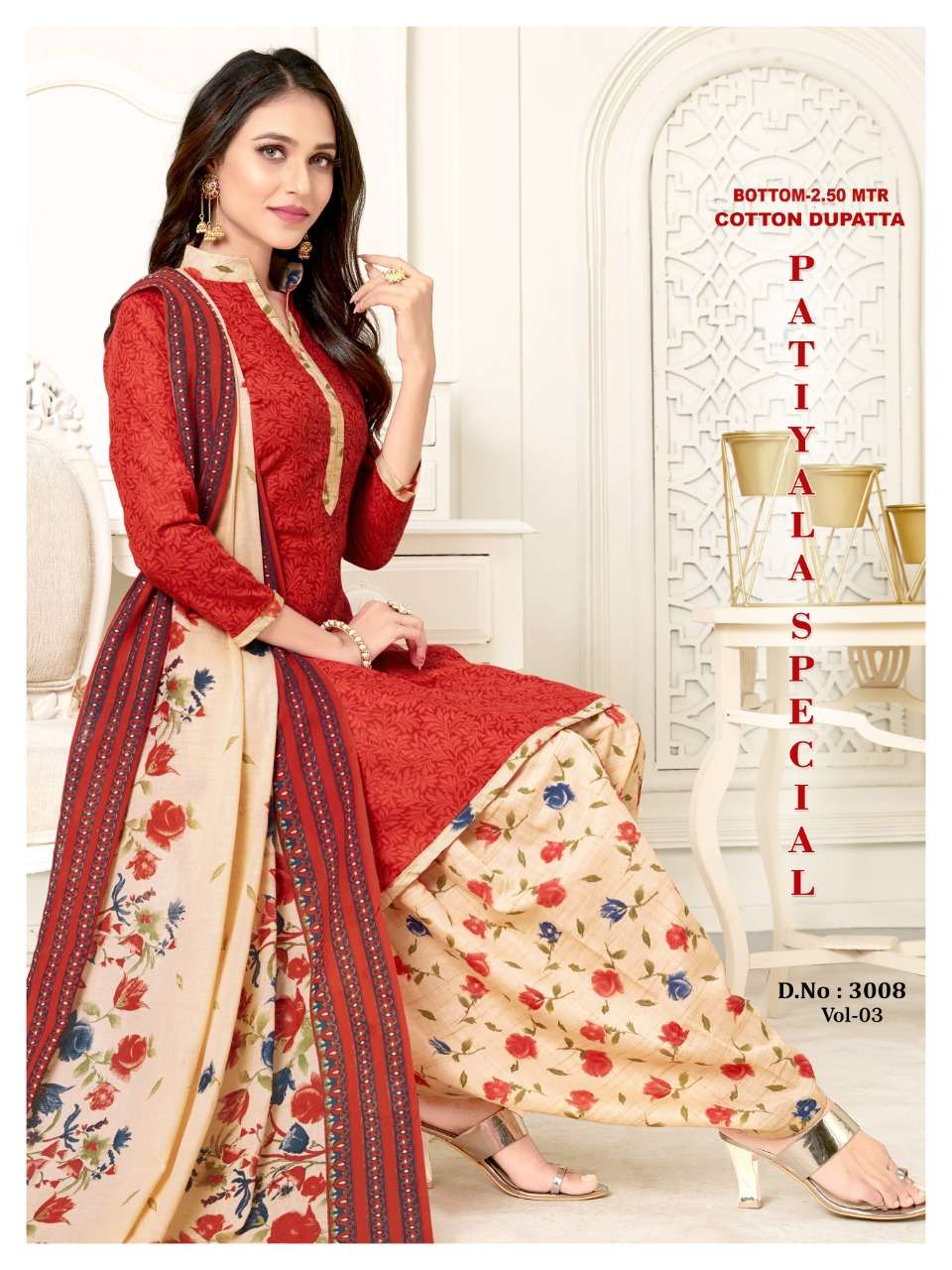PATIYALA SPECIAL VOL-2 BY VANDANA 3001 TO 3012 SERIES BEAUTIFUL PATIYALA SUITS STYLISH FANCY COLORFUL PARTY WEAR & OCCASIONAL WEAR COTTON PRINTED DRESSES AT WHOLESALE PRICE