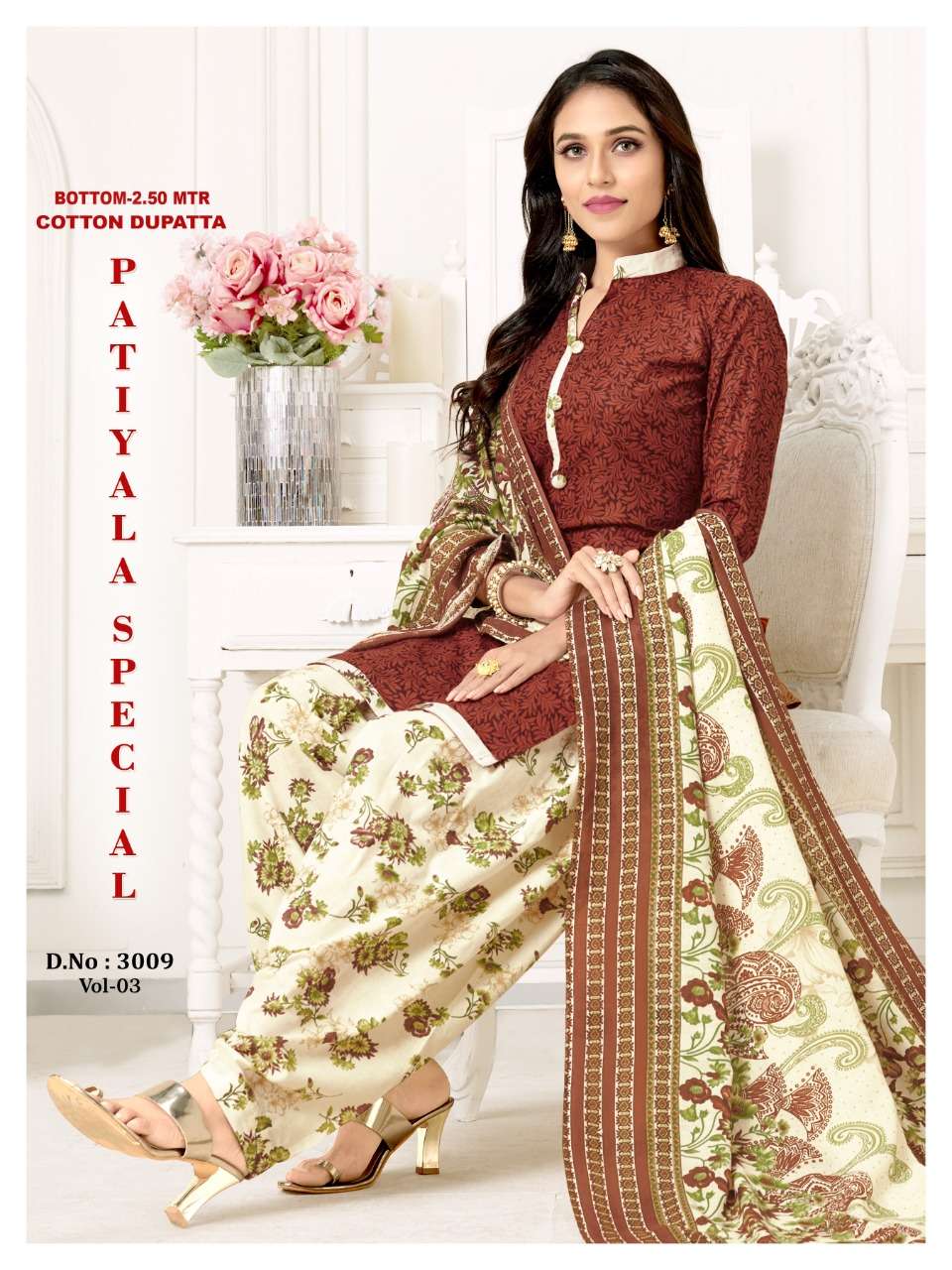 PATIYALA SPECIAL VOL-2 BY VANDANA 3001 TO 3012 SERIES BEAUTIFUL PATIYALA SUITS STYLISH FANCY COLORFUL PARTY WEAR & OCCASIONAL WEAR COTTON PRINTED DRESSES AT WHOLESALE PRICE