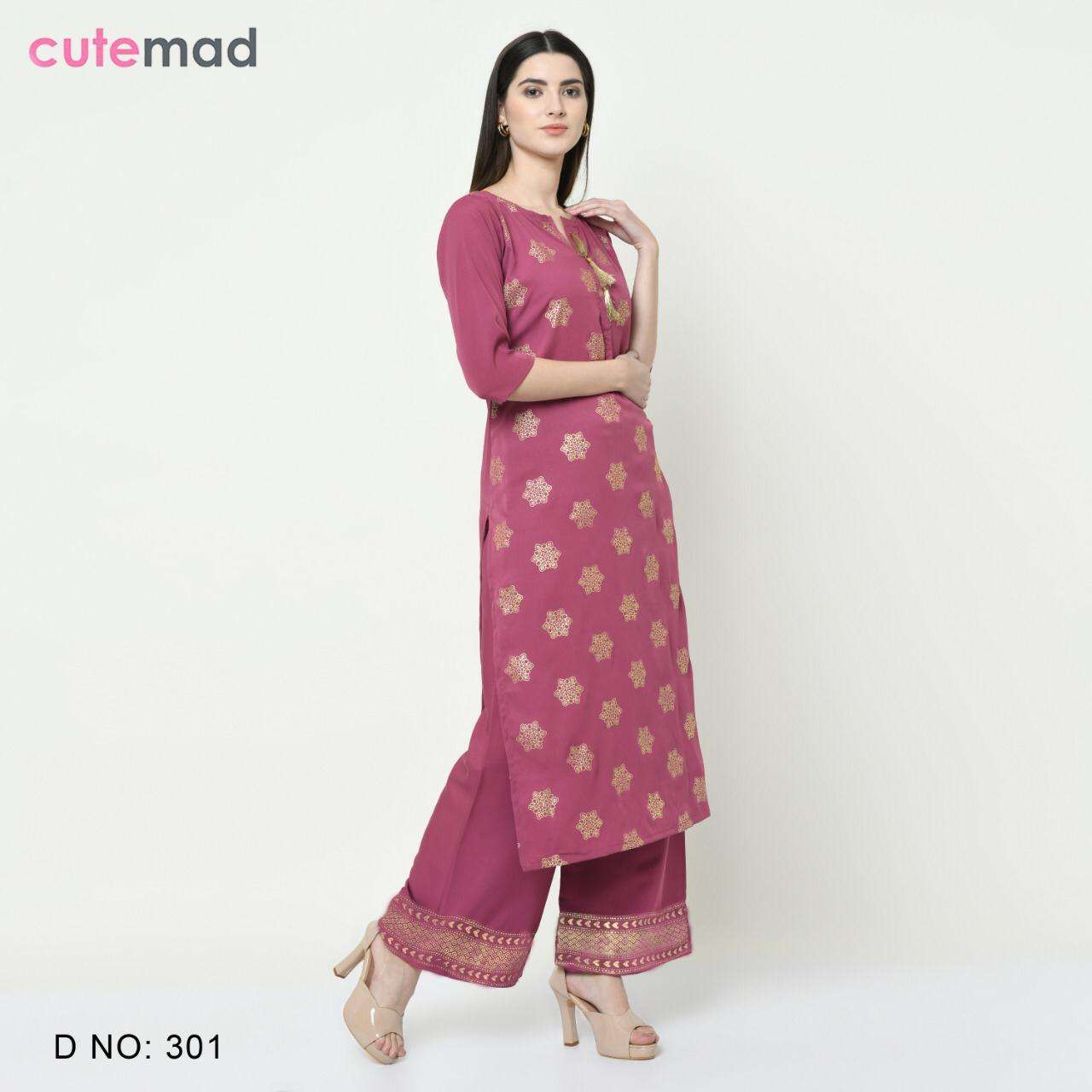 CUTEMADE VOL-3 BY KESARI EXPORT 301 TO 306 SERIES BEAUTIFUL COLORFUL STYLISH FANCY CASUAL WEAR & ETHNIC WEAR & READY TO WEAR AMERICAN CRAPE KURTIS AT WHOLESALE PRICE