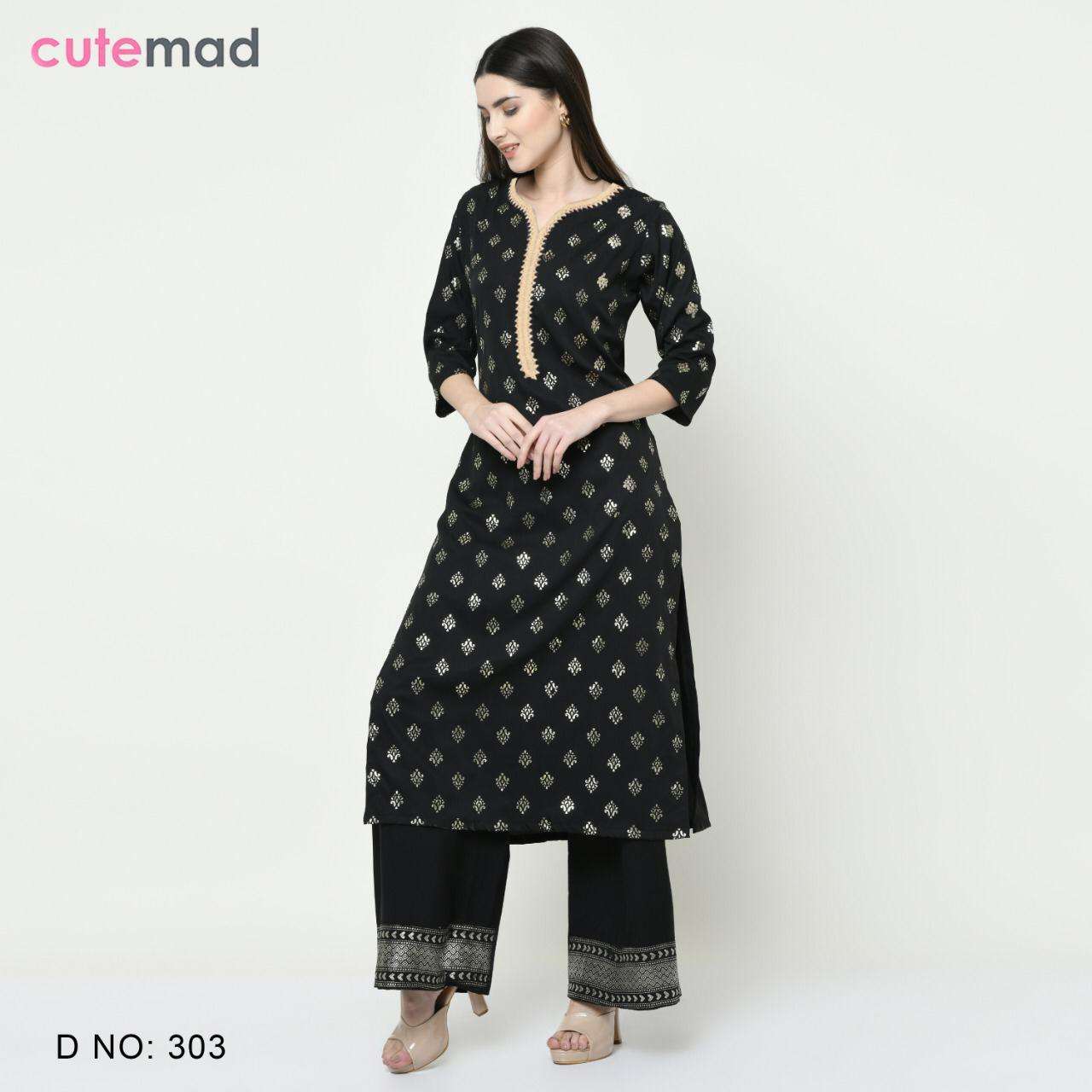 CUTEMADE VOL-3 BY KESARI EXPORT 301 TO 306 SERIES BEAUTIFUL COLORFUL STYLISH FANCY CASUAL WEAR & ETHNIC WEAR & READY TO WEAR AMERICAN CRAPE KURTIS AT WHOLESALE PRICE