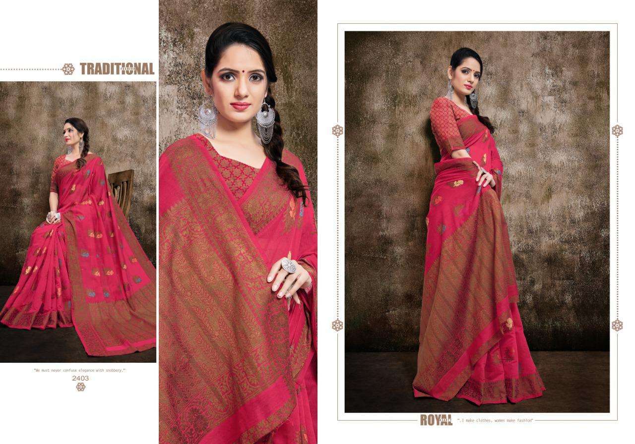 VELLORA VOL-14 BY VELLORA 2401 TO 2405 SERIES INDIAN TRADITIONAL WEAR COLLECTION BEAUTIFUL STYLISH FANCY COLORFUL PARTY WEAR & OCCASIONAL WEAR BANARASI COTTON SILK SAREES AT WHOLESALE PRICE