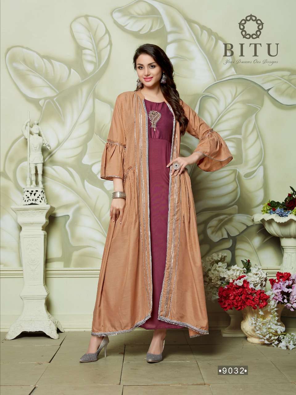 Autograph By Bitu 9032 To 9040 Series Beautiful Stylish Fancy Colorful Casual Wear & Ethnic Wear & Ready To Wear Muslin With China Cotton Kurtis At Wholesale Price